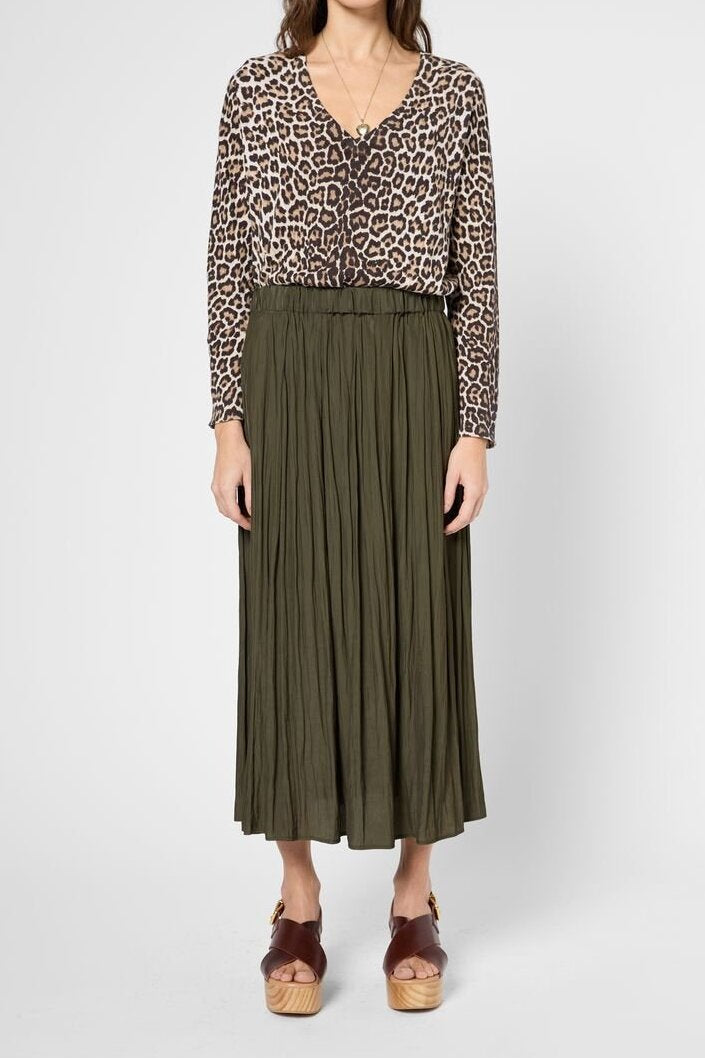 Jupe satinée plissée - VANINA Faume - seconde main