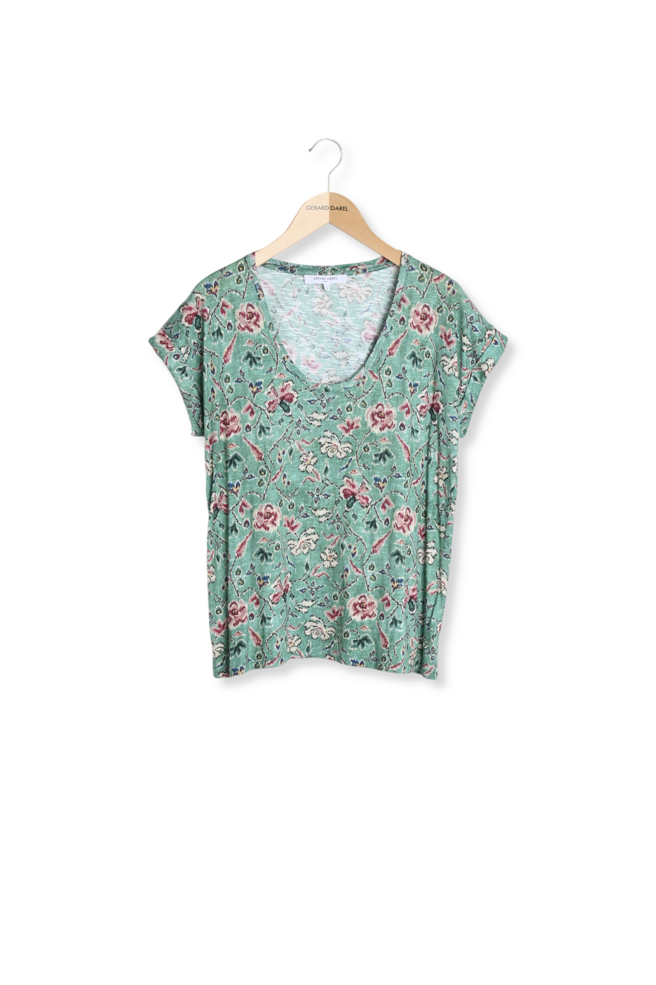 Tee-shirt V fleuri - ALINE Faume - seconde main