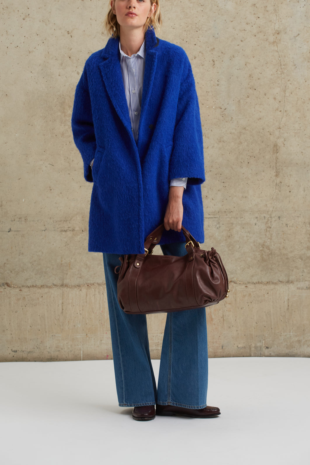 Manteau oversize en laine coloré - SALMA Faume - seconde main