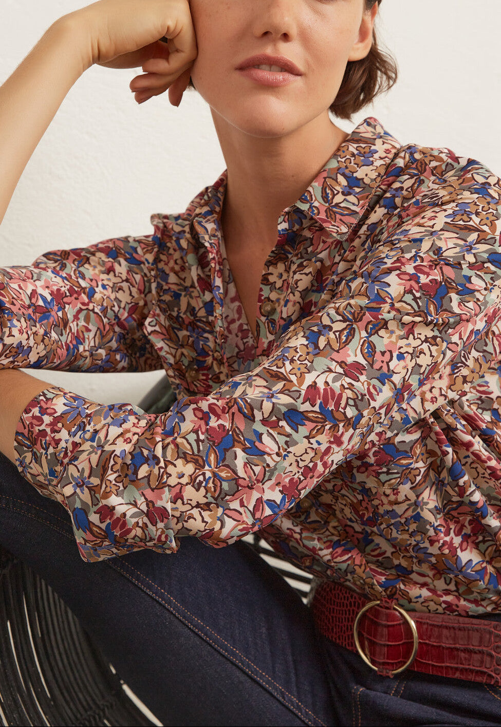 Amadea - Chemise fluide à imprimé floral Faume - seconde main