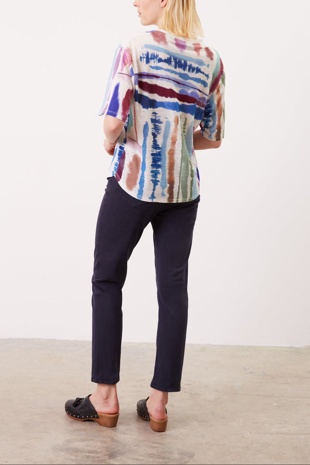 T-Shirt imprimé multicolore en lin - AENORA Faume - seconde main