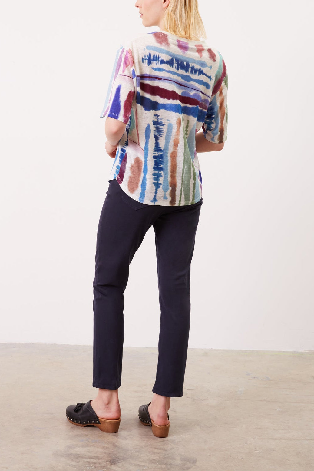 T-Shirt imprimé multicolore en lin - AENORA Faume - seconde main