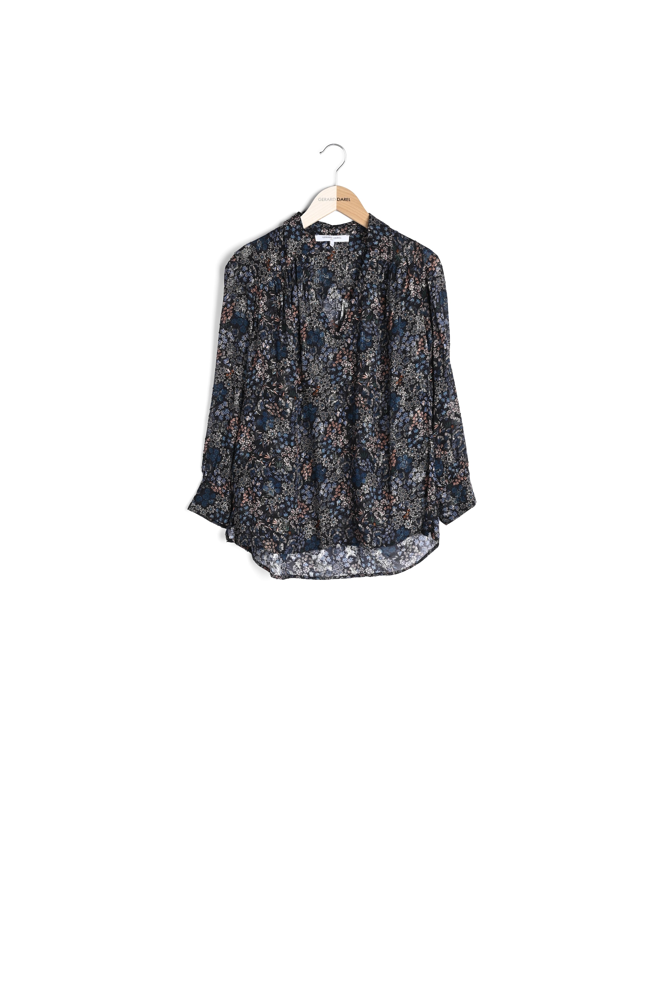 Anastasia - Blouse à imprimé floral avec Lurex Faume - seconde main