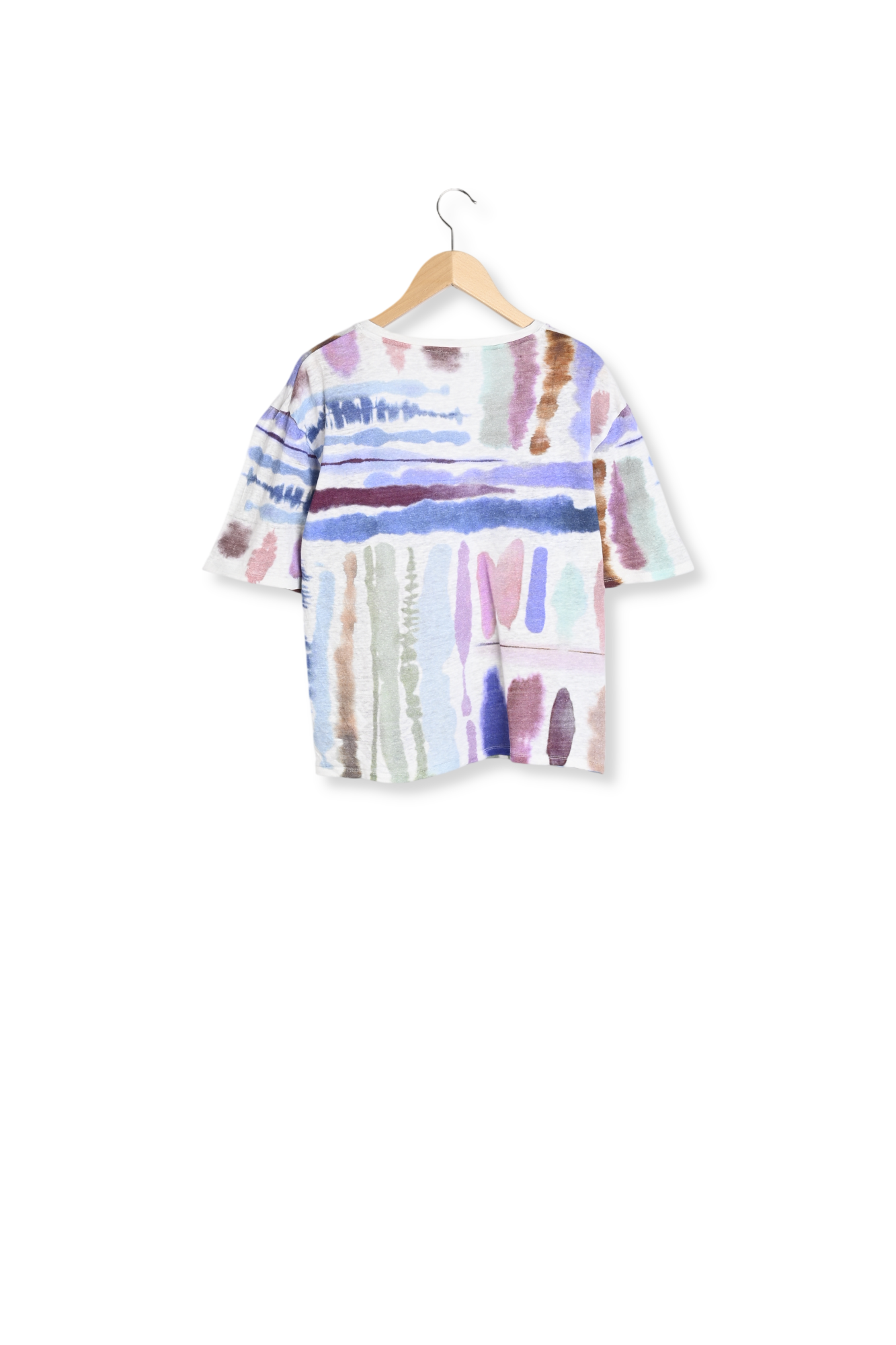 T-Shirt imprimé multicolore en lin - AENORA Faume - seconde main