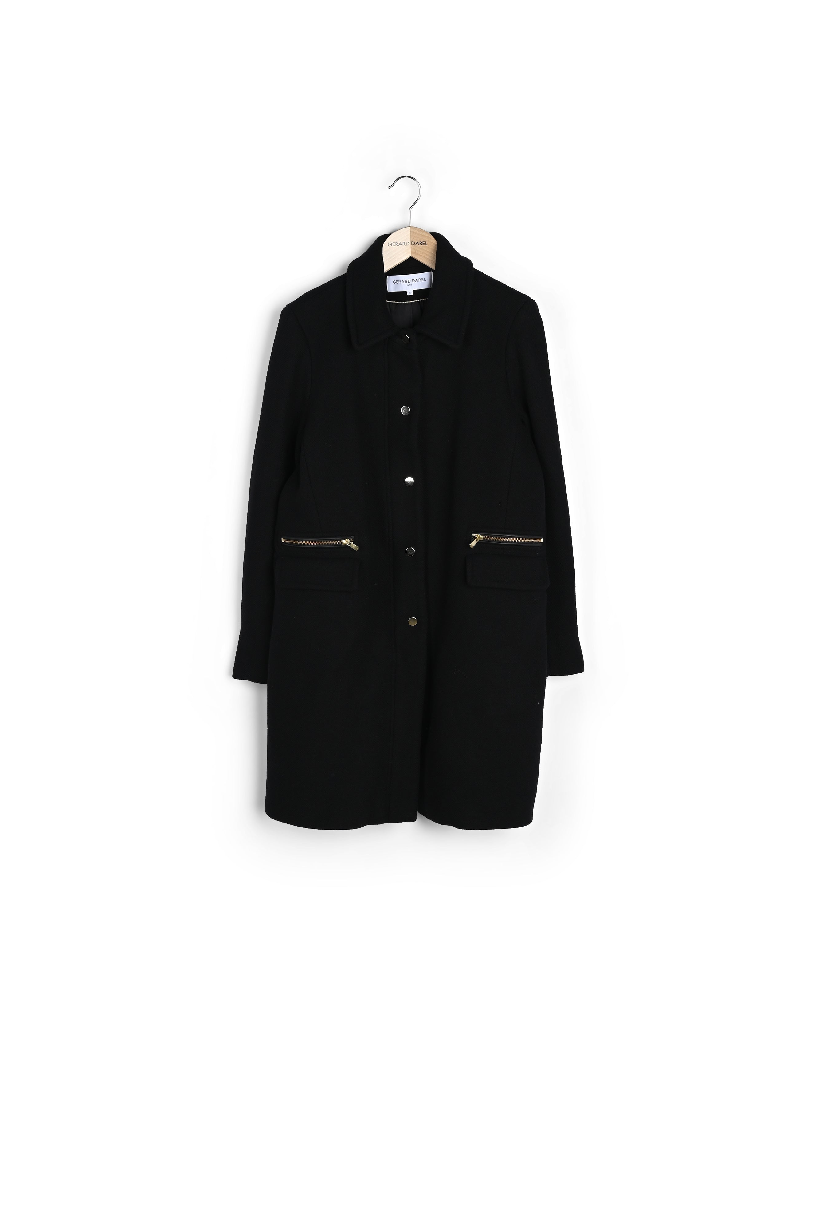 PHANIE - Manteau droit en laine vierge Faume - seconde main