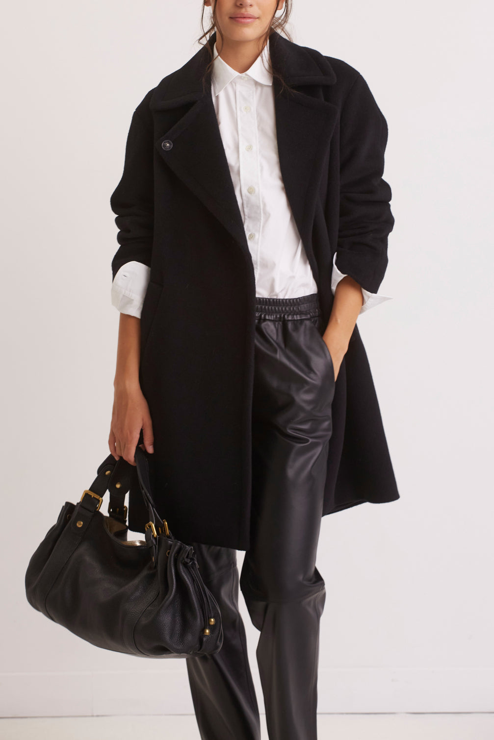 Manteau droit en laine angora - SANDRA Faume - seconde main