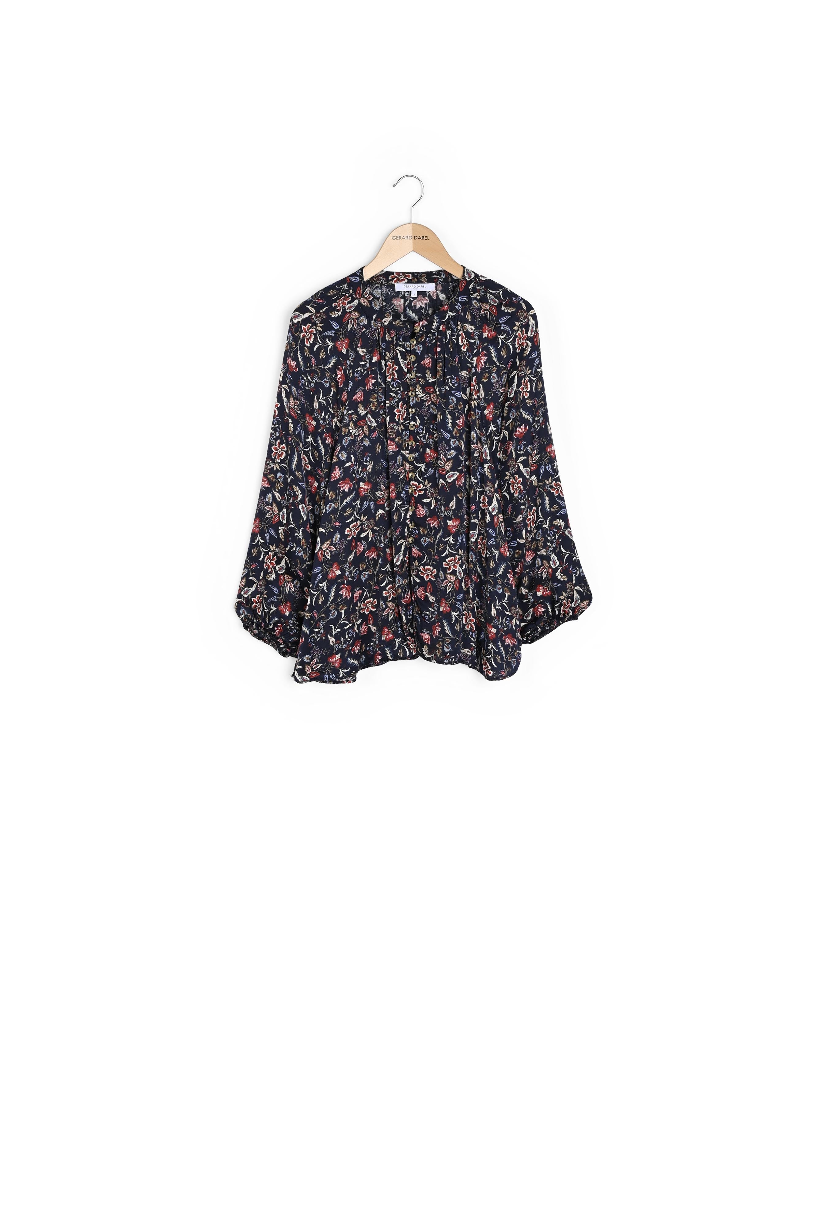 Chemise satinée à fleurs et col rond - CASSANDRA Faume - seconde main