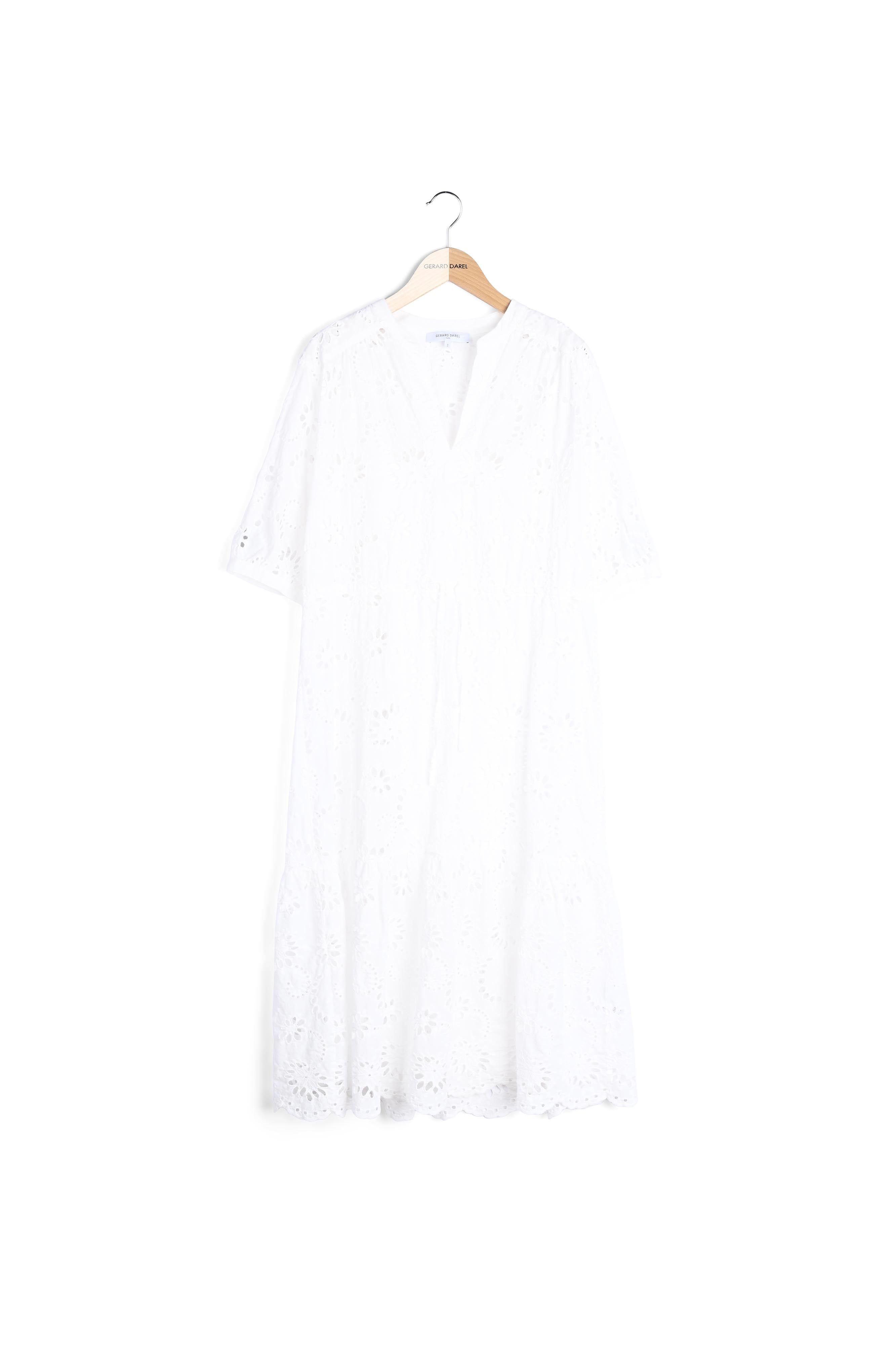 Robe mi-longue brodée - JINNY Faume - seconde main