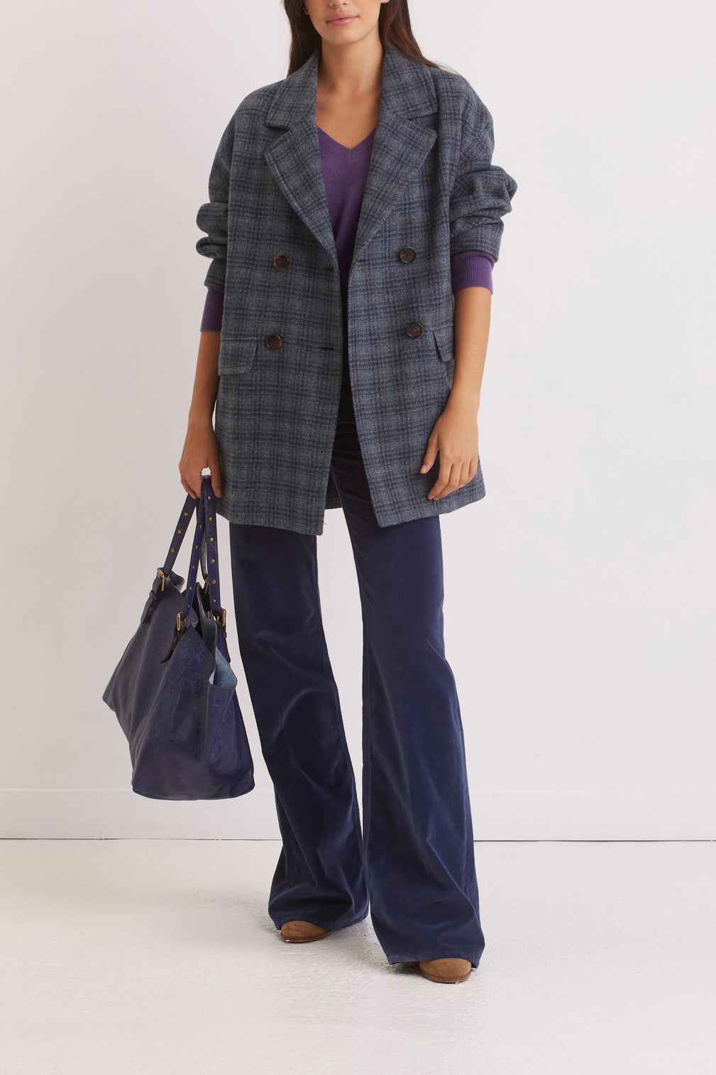 Manteau croisé à carreaux - SOLANGE Faume - seconde main