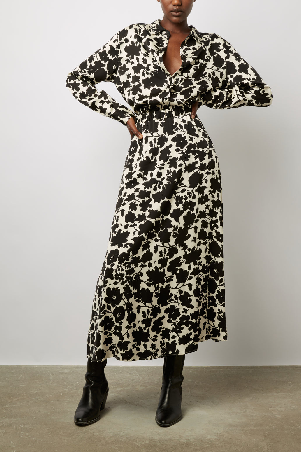 Jupe longue à fleurs contrastées - BASTIAN Faume - seconde main