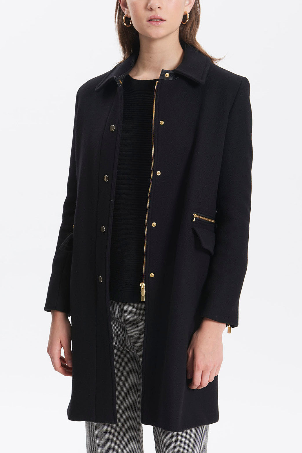 PHANIE - Manteau droit en laine vierge Faume - seconde main