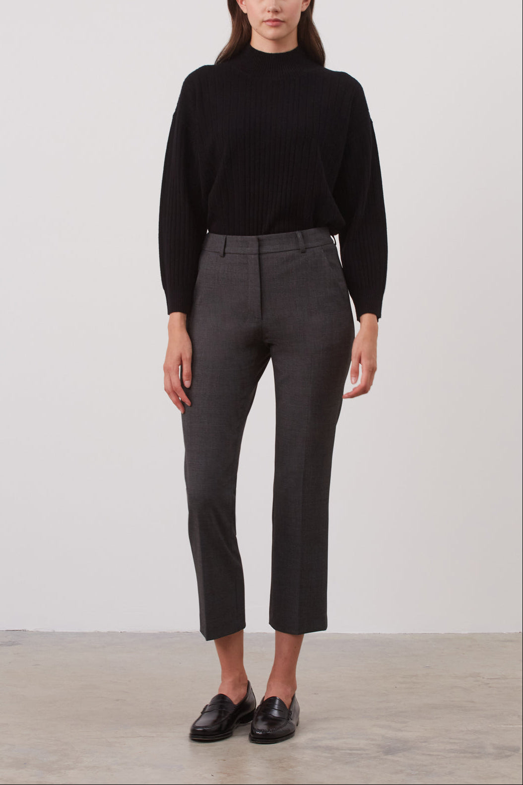 Pantalon droit à carreaux discrets - ELIZ Faume - seconde main