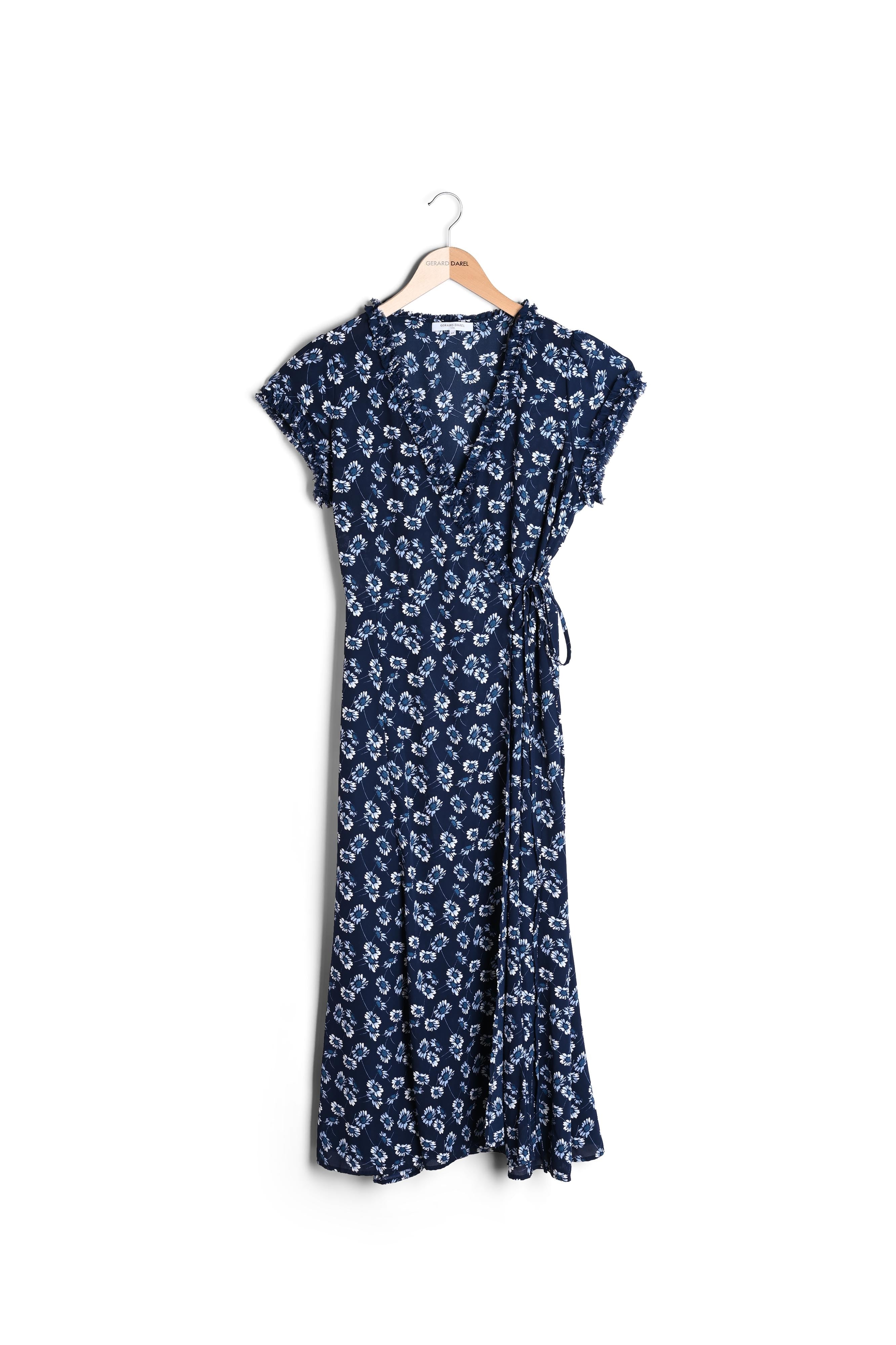 Robe longue portefeuille à imprimé floral Faume - seconde main