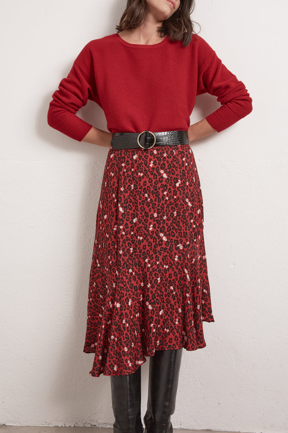 Maria - Jupe évasée à imprimé animalier Faume - seconde main