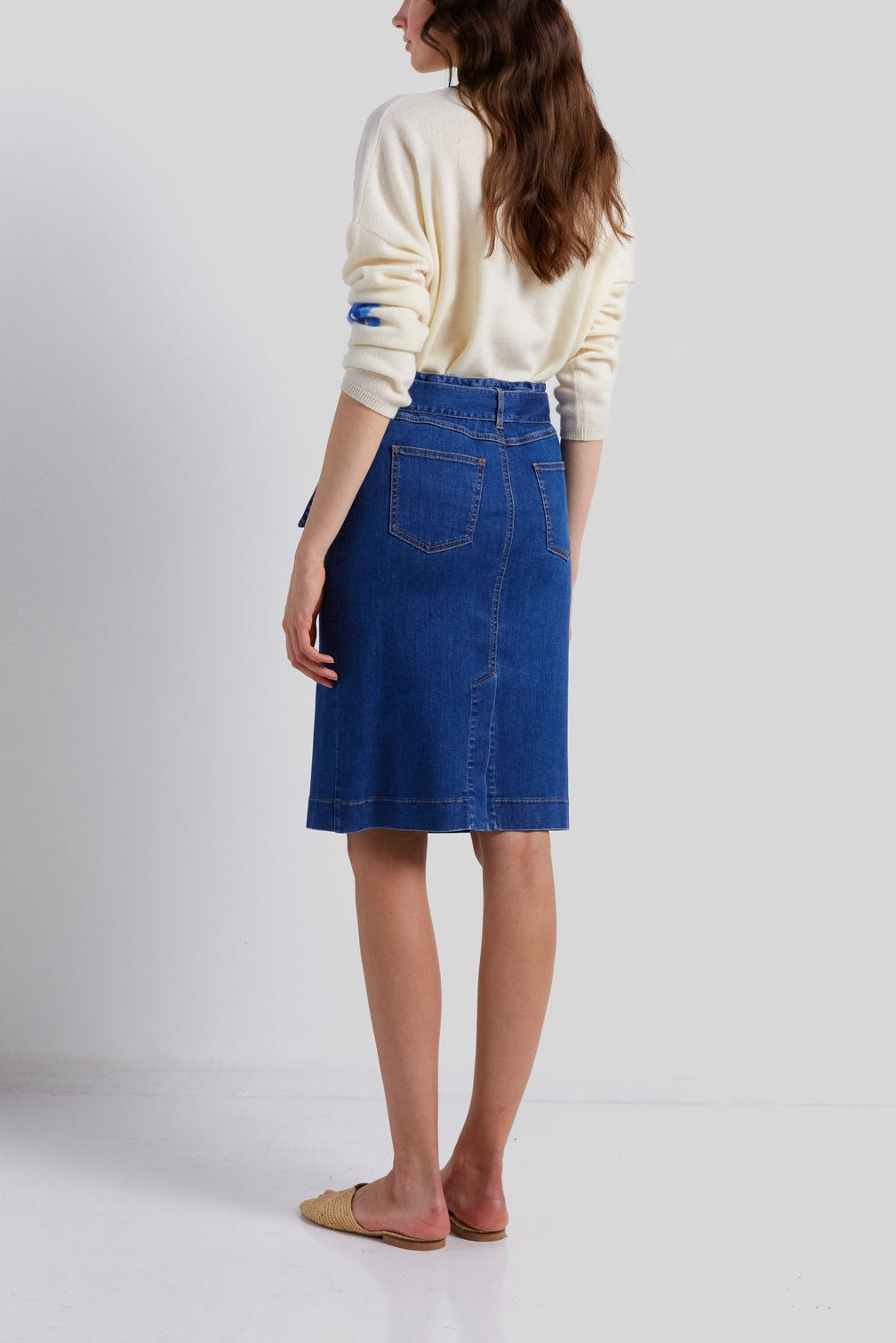 Jupe droite en denim - BIARITZ Faume - seconde main