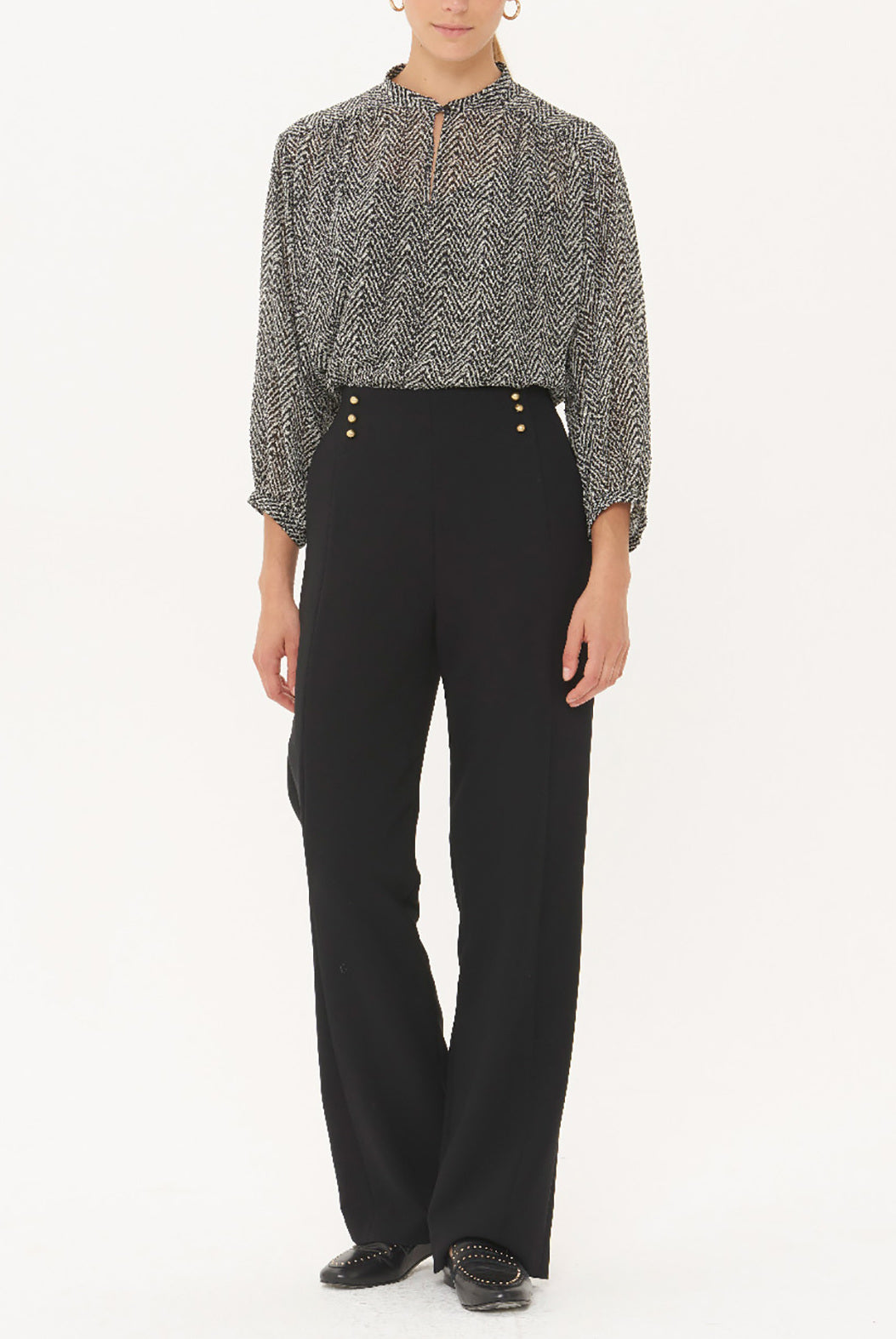 LIO - Pantalon large en crêpe Faume - seconde main