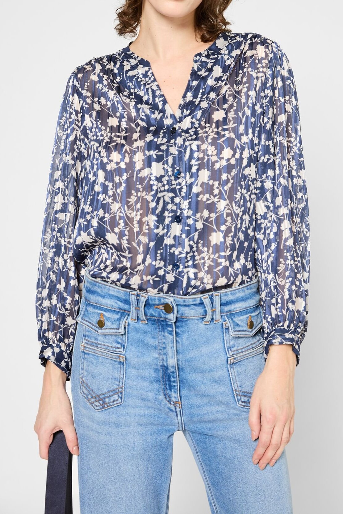 Blouse imprimée à lurex - UZETTE Faume - seconde main