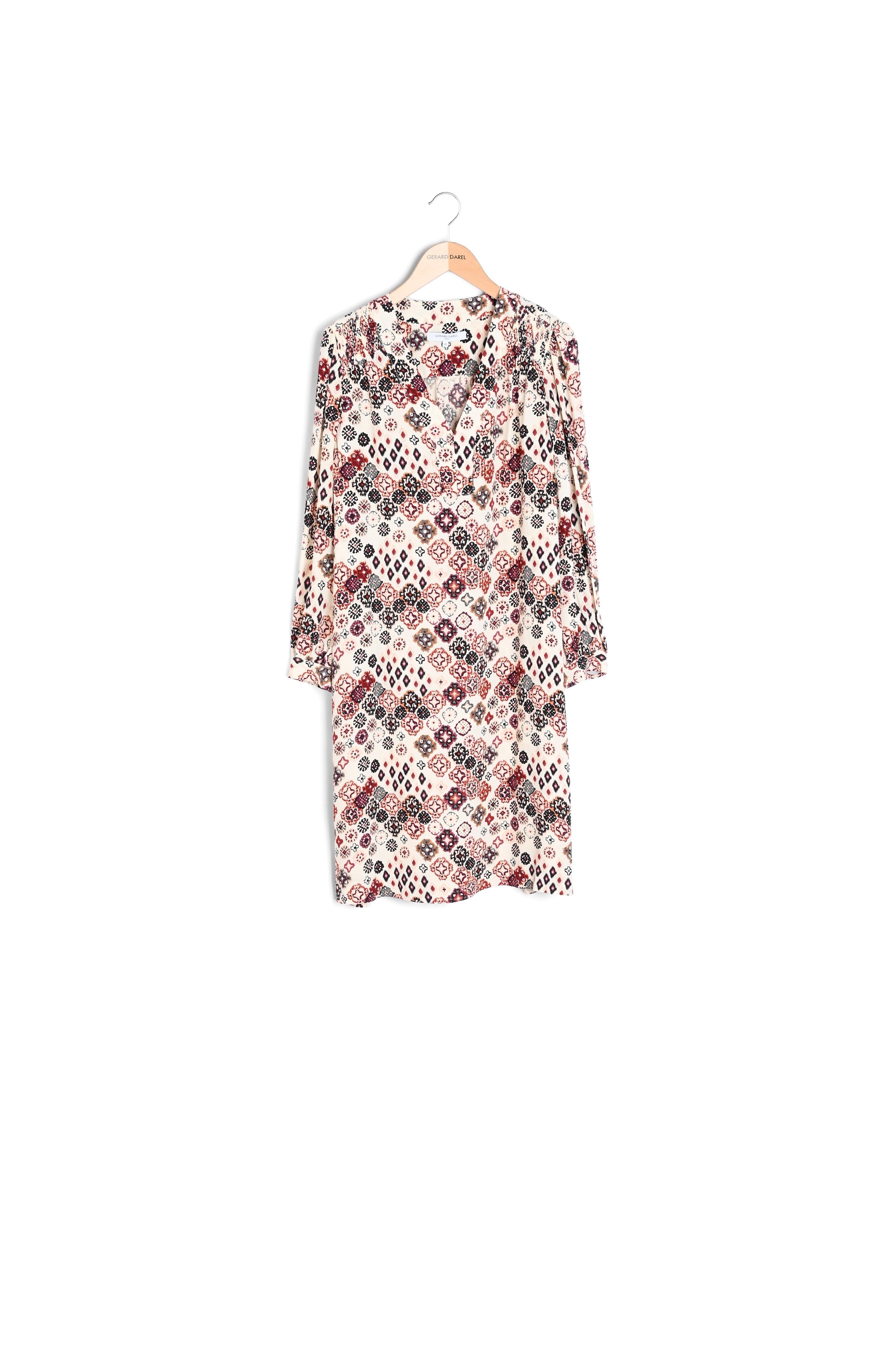 Robe en crêpe imprimé à motif Ikat - JAIMIE Faume - seconde main