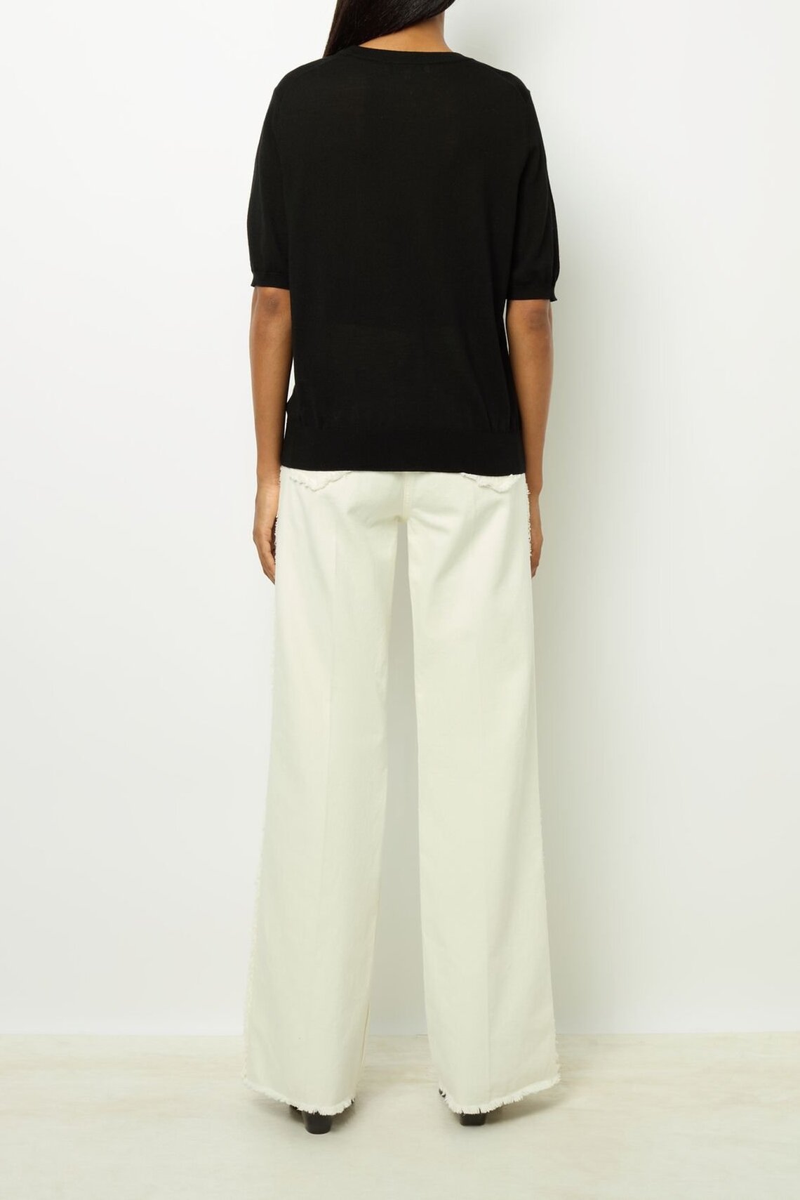 Pull manches courtes en laine fine - JASNA Faume - seconde main