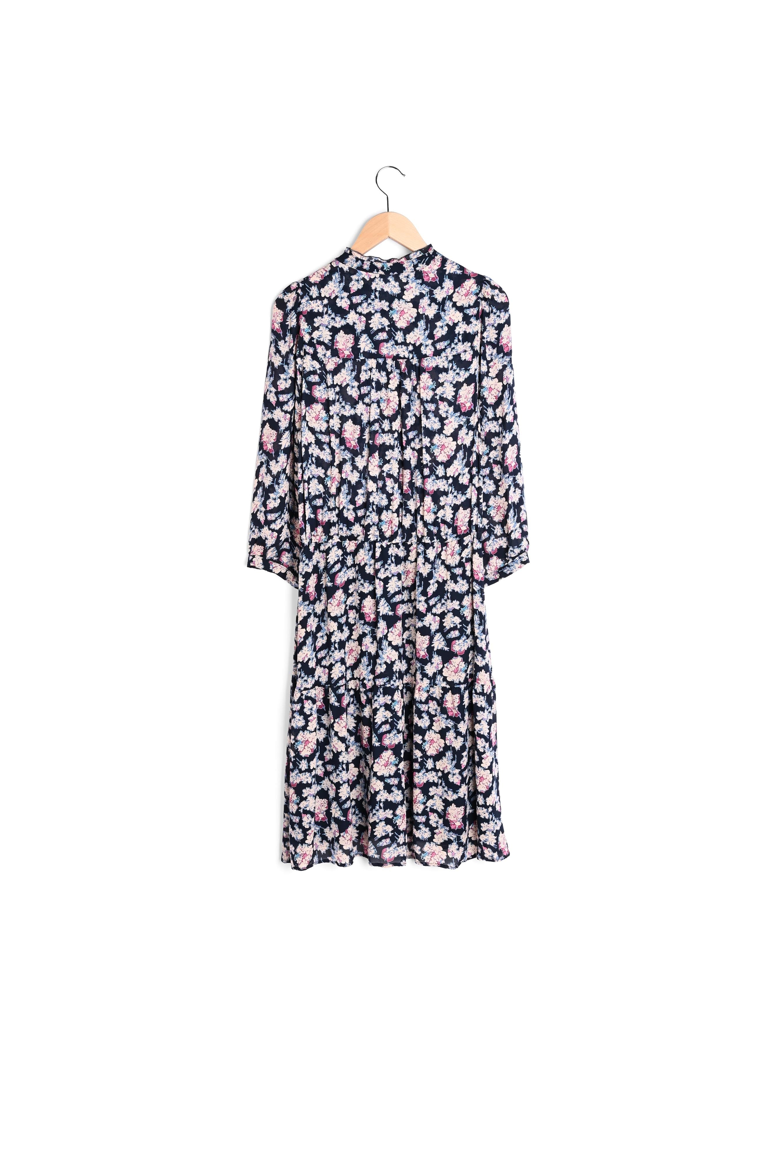 Robe en voile fleuri avec liens à nouer à la taille - JADE Faume - seconde main