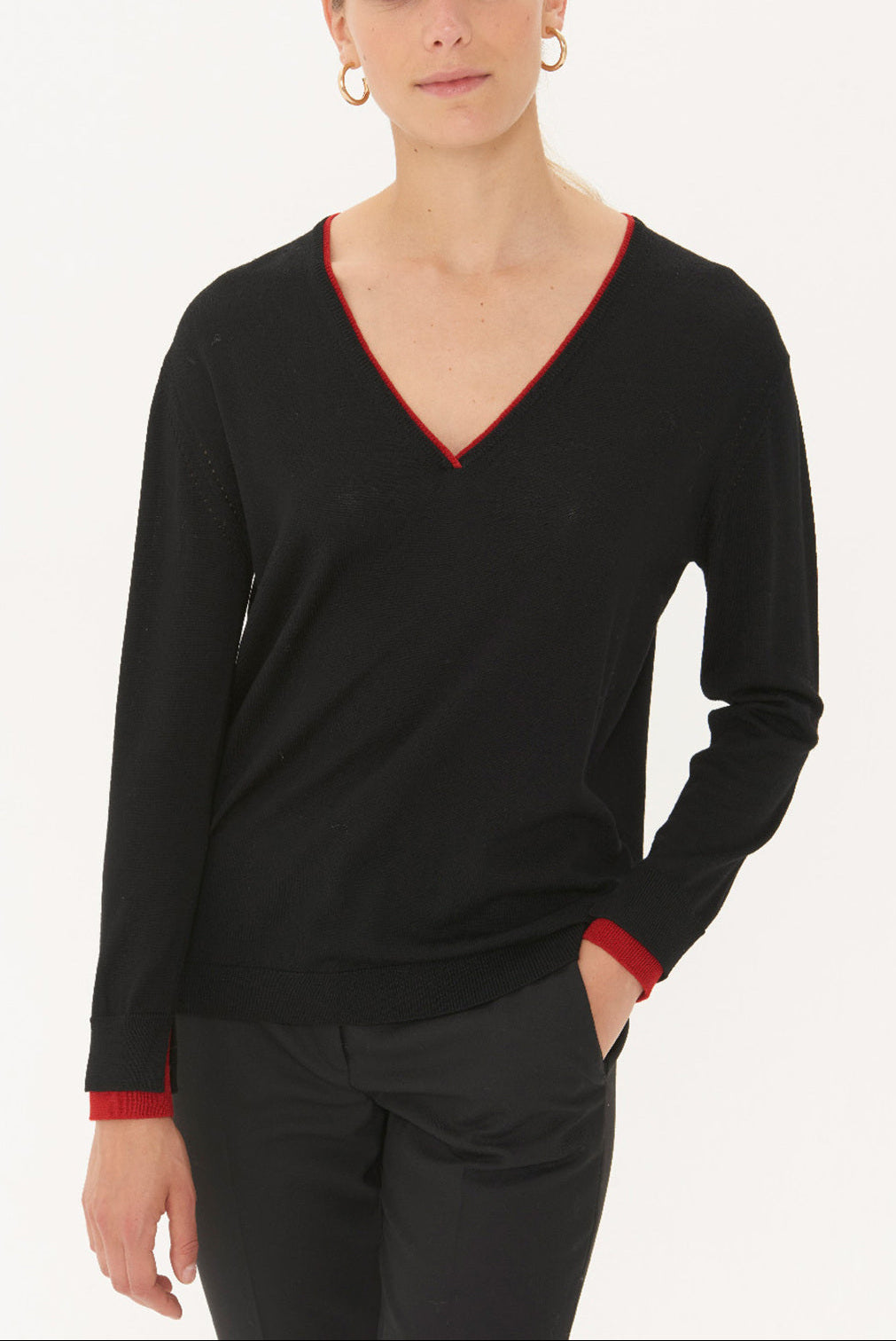 SUNNY - Pull V en laine mérinos Faume - seconde main