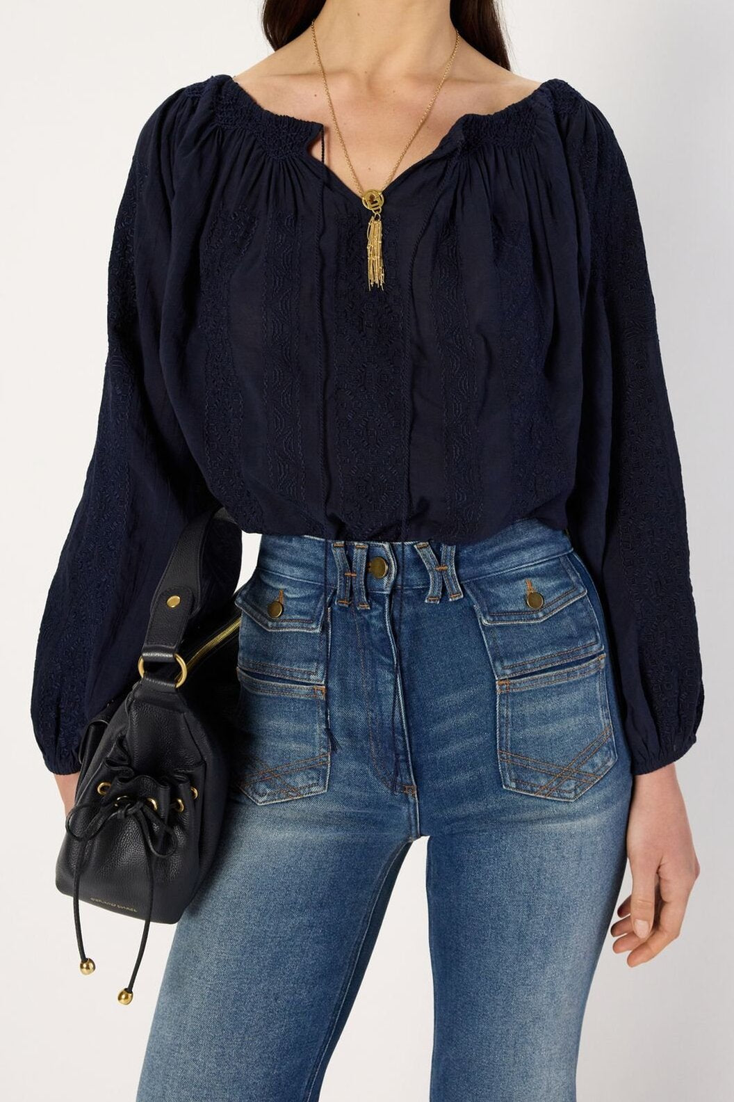 Blouse brodée à large encolure - AGLAE Faume - seconde main