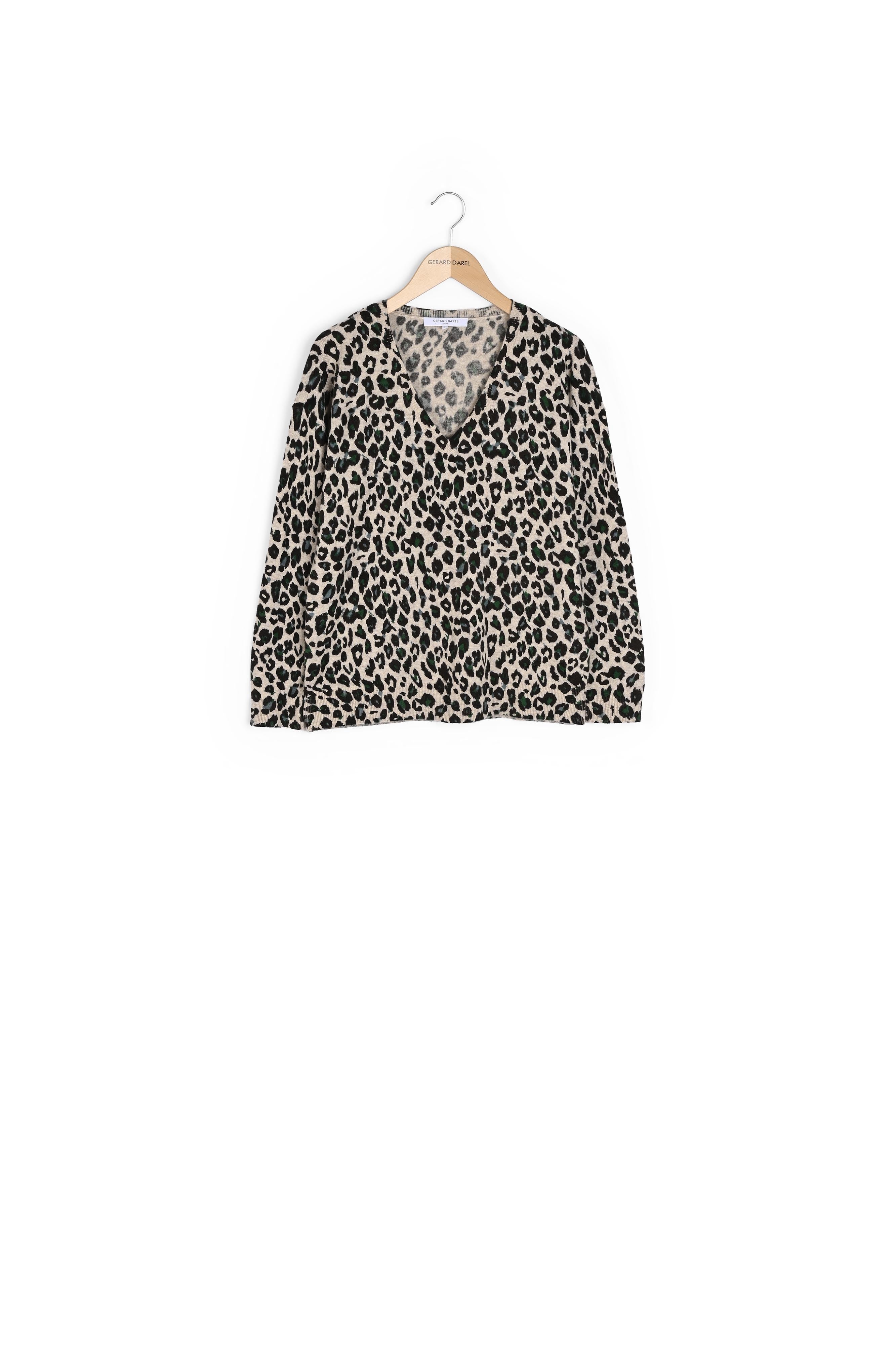 Pull V en laine imprimé léopard - LAVINIA Faume - seconde main