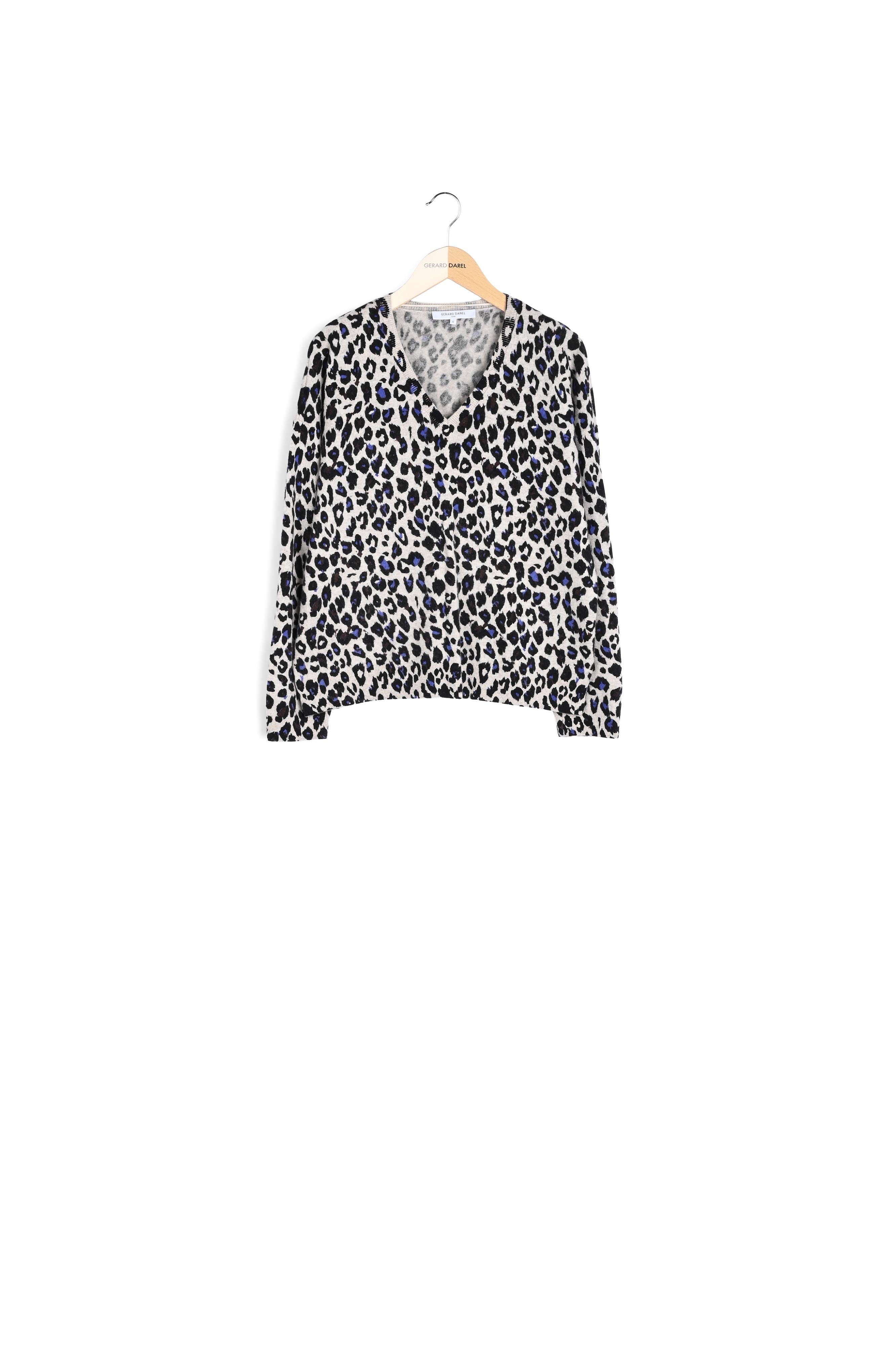 Pull en laine à motif léopard - LUCILLE Faume - seconde main