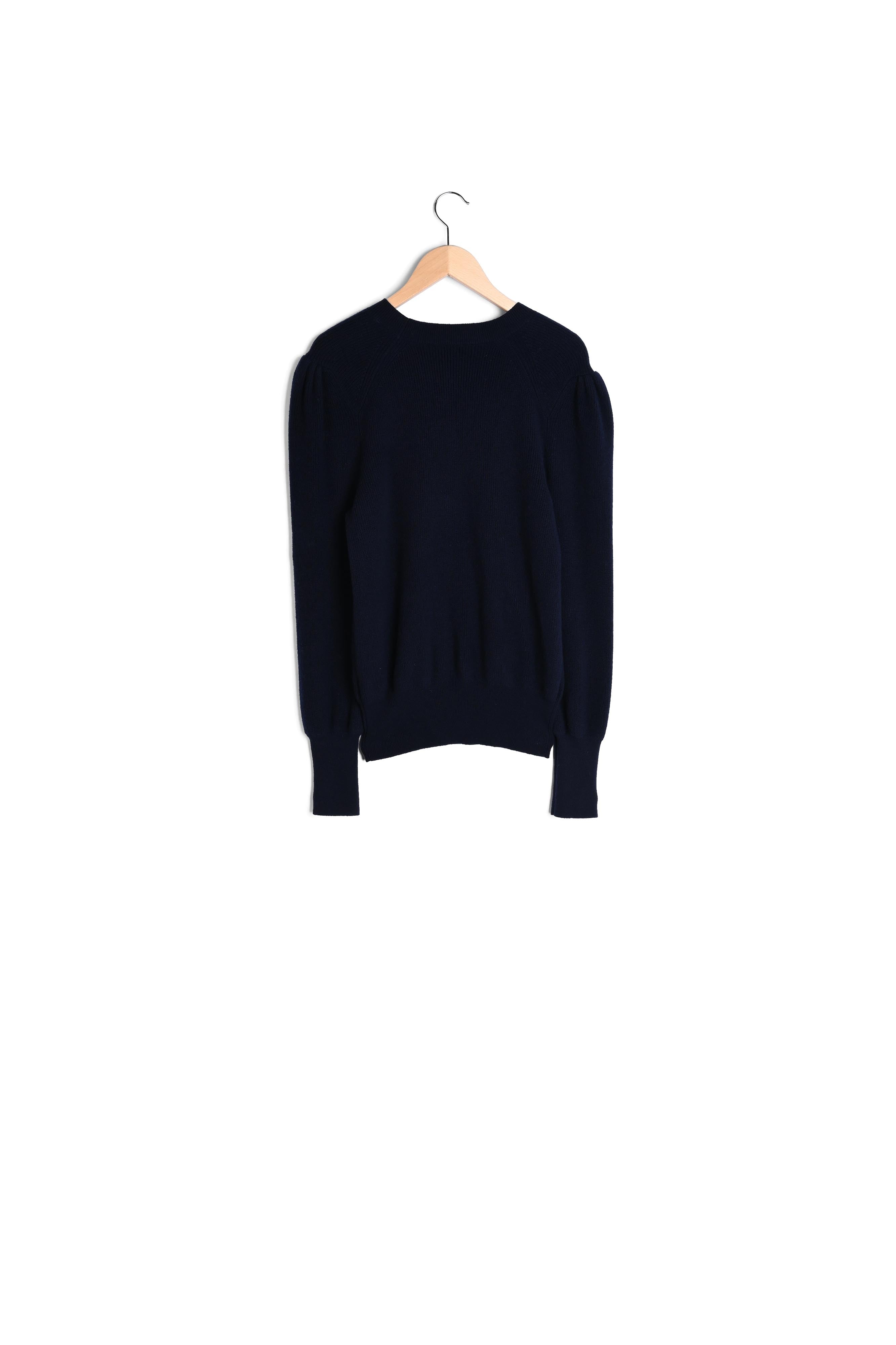 Pull en laine côtelée et manches fantaisies - LEONE Faume - seconde main