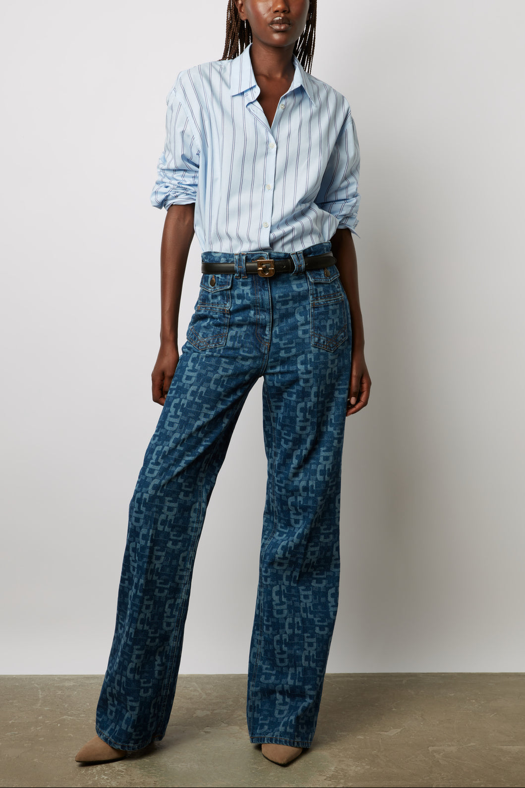 Jean Flare à monogramme - ANNA Faume - seconde main