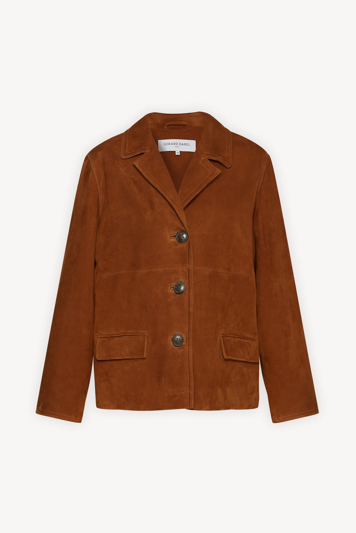 REVA - Veste en cuir de chèvre velours Faume - seconde main