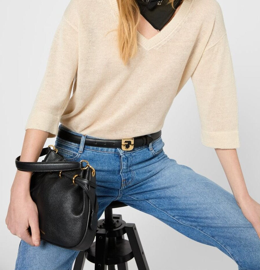 Pull V ample en lin - JOSIANE Faume - seconde main