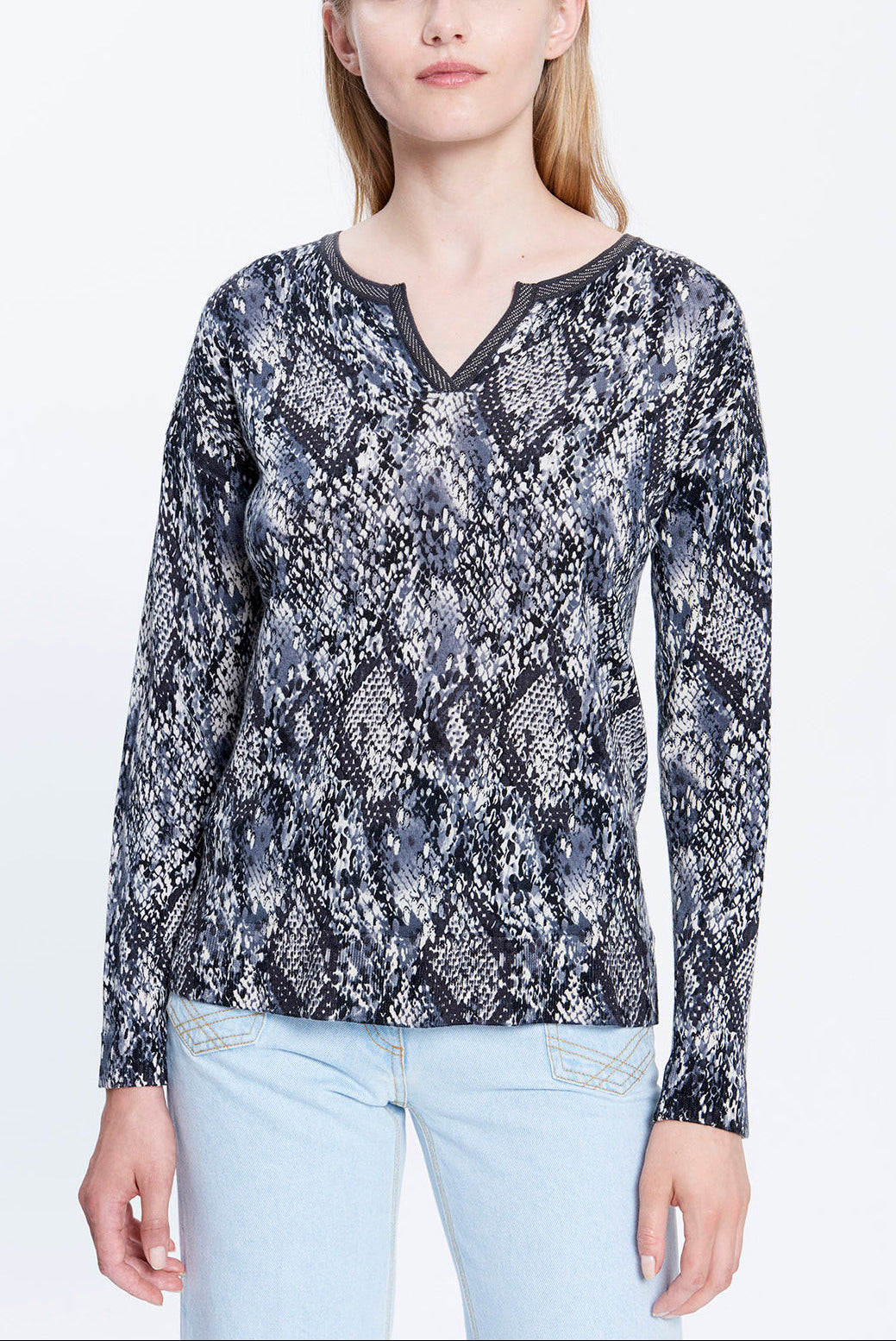 SLOAN - Pull tunisien à imprimé python Faume - seconde main