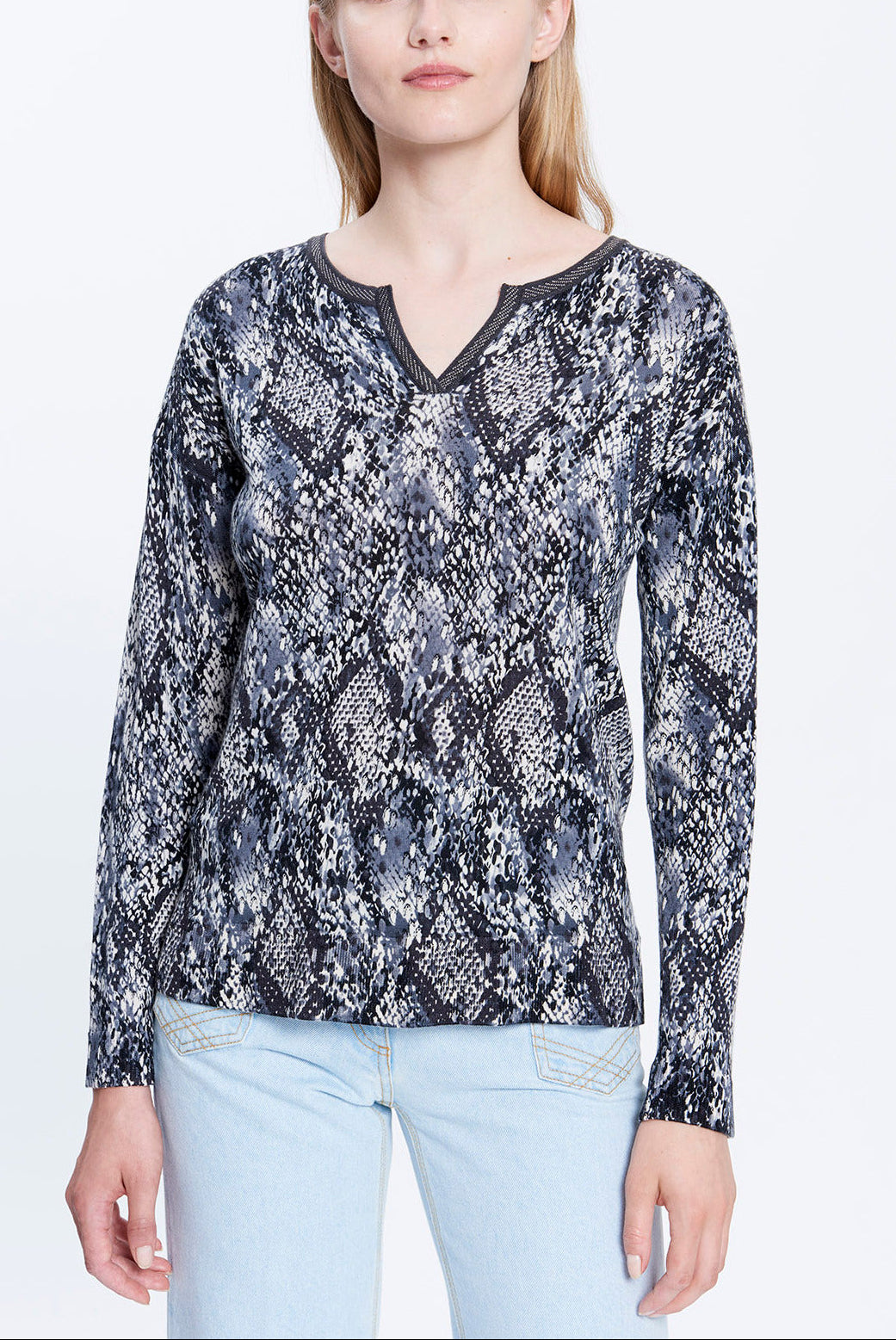 SLOAN - Pull tunisien à imprimé python Faume - seconde main