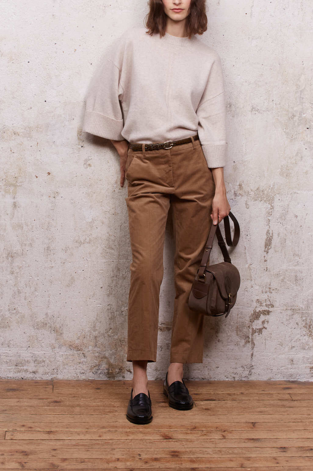 Lillia - Pantalon 7/8 en velours côtelé Faume - seconde main