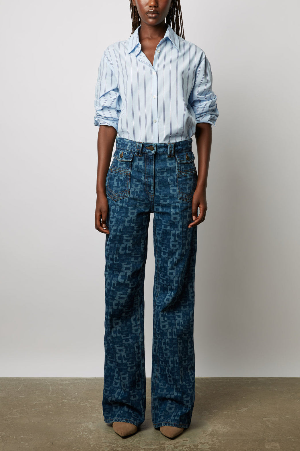 Jean Flare à monogramme - ANNA Faume - seconde main