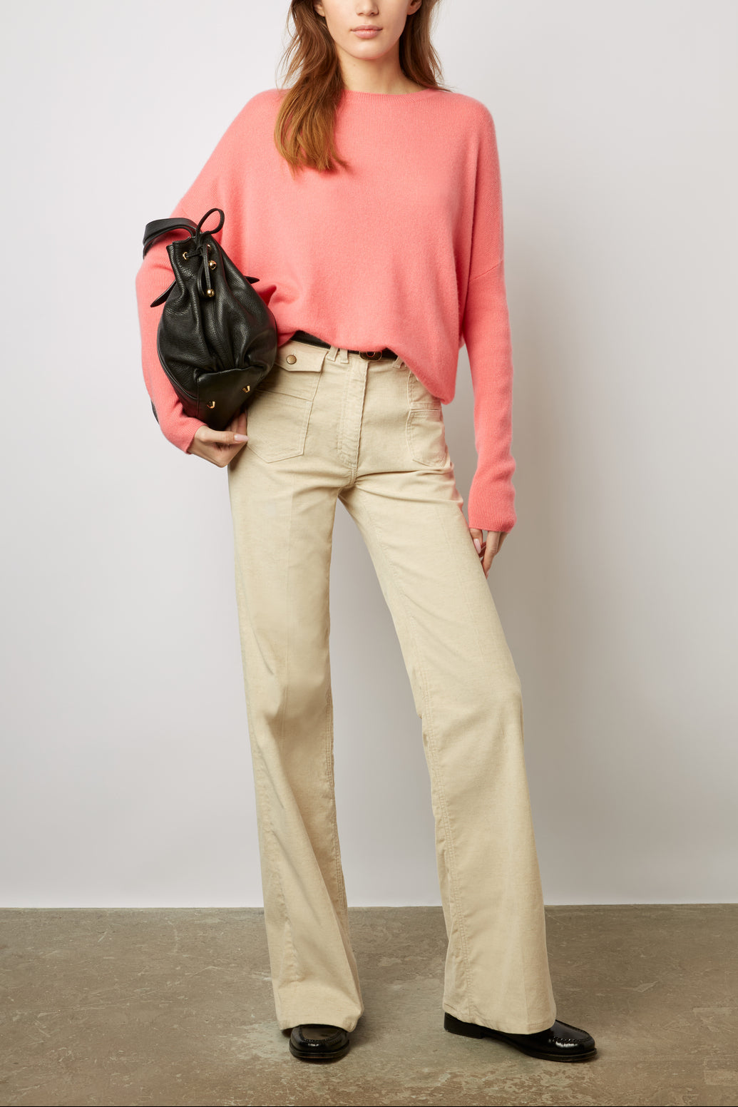 Pantalon flare naturel en velours - ANNA Faume - seconde main