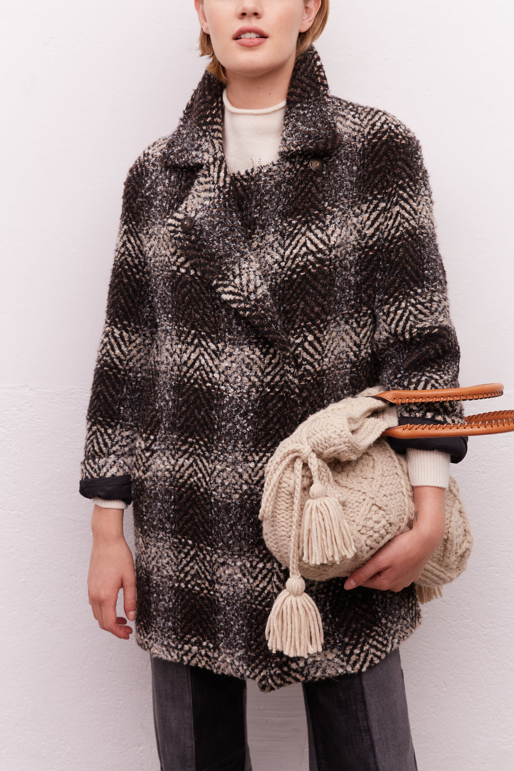 Manteau oversize en tweed - SIANA Faume - seconde main