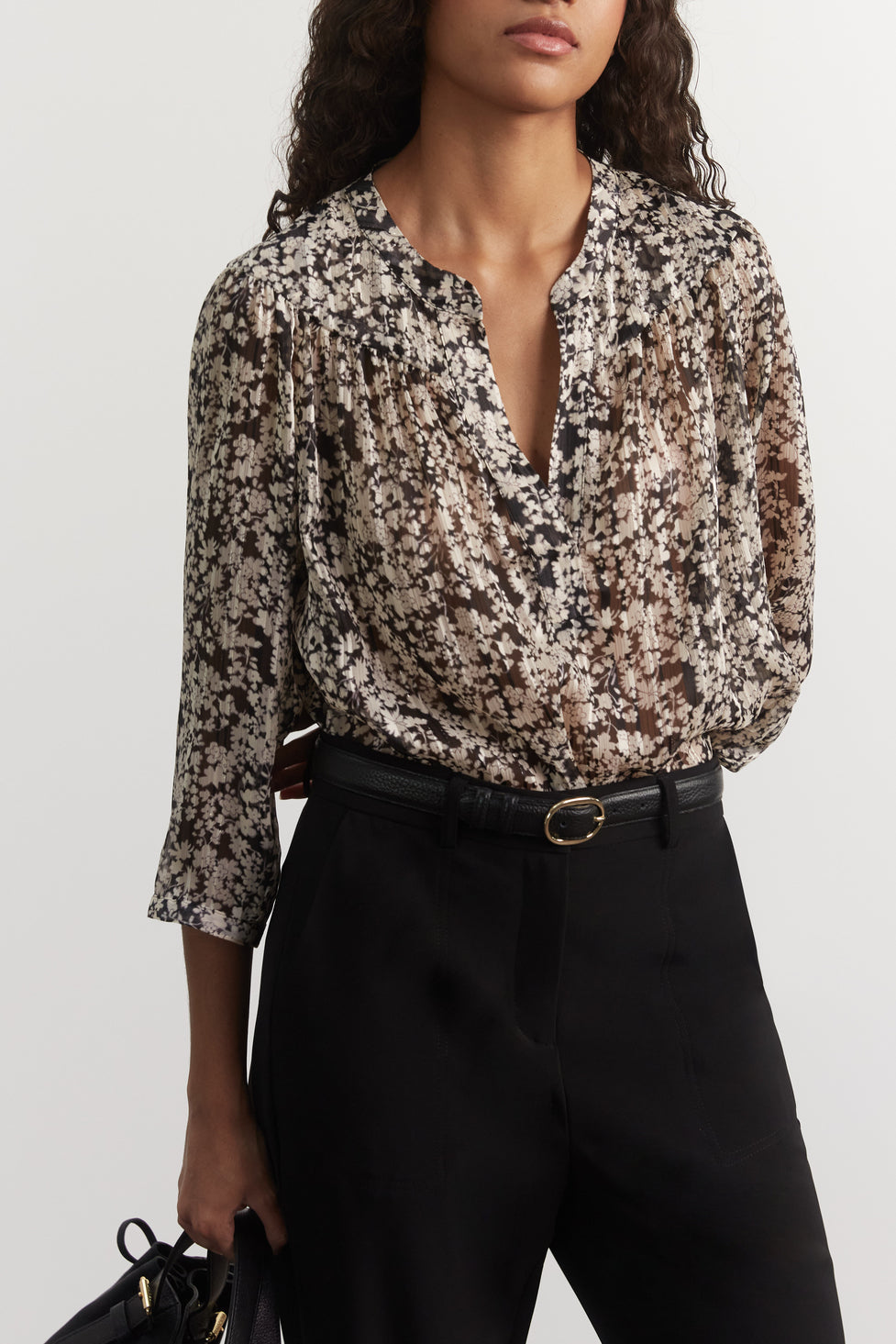 Blouse en mousseline à fleurs - COCO Faume - seconde main