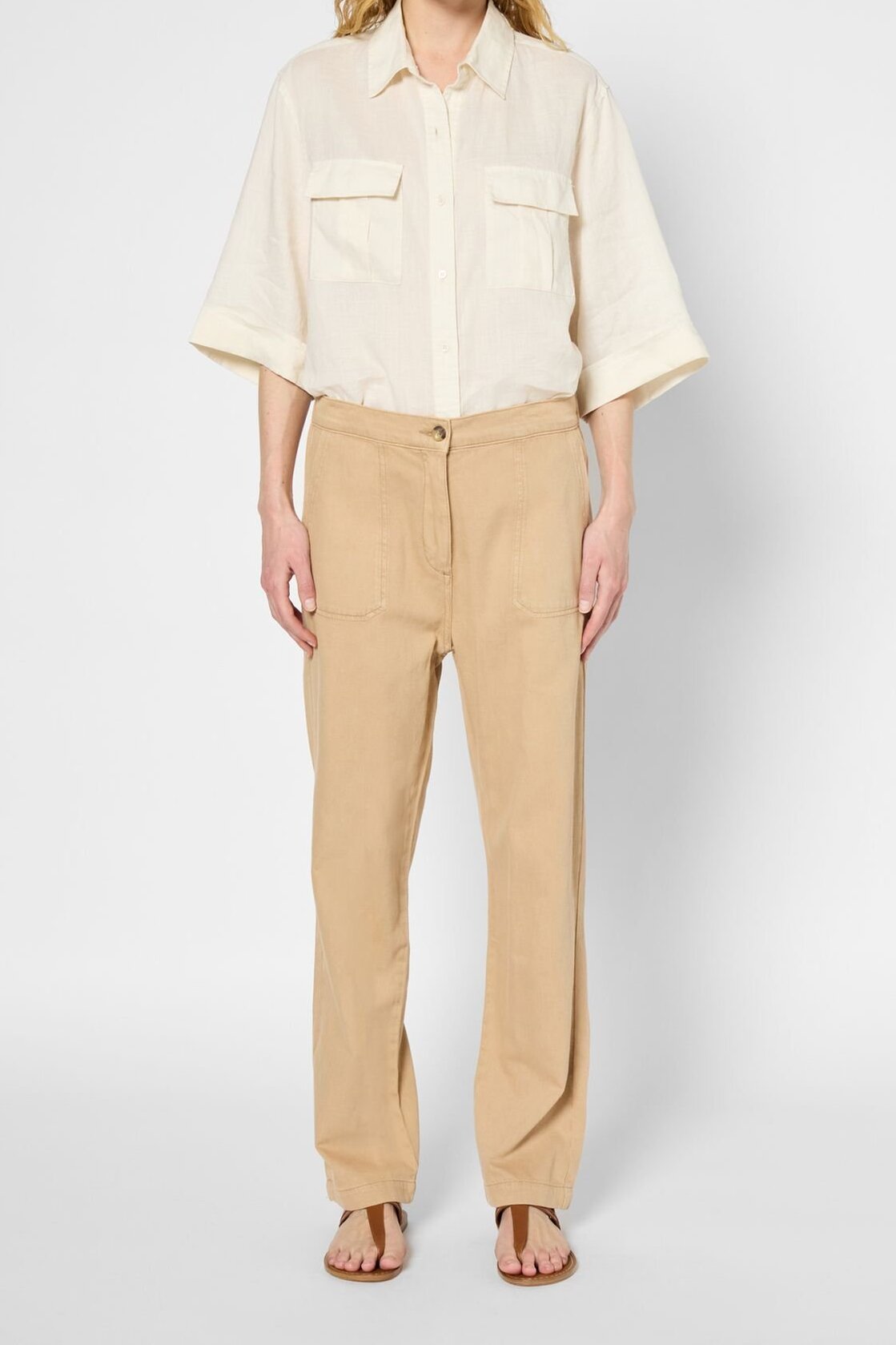 Pantalon droit en coton et lin - LYSEE Faume - seconde main