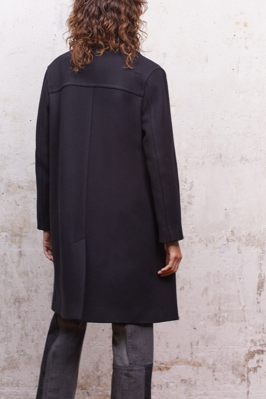 SILYA - Manteau droit en laine vierge Faume - seconde main