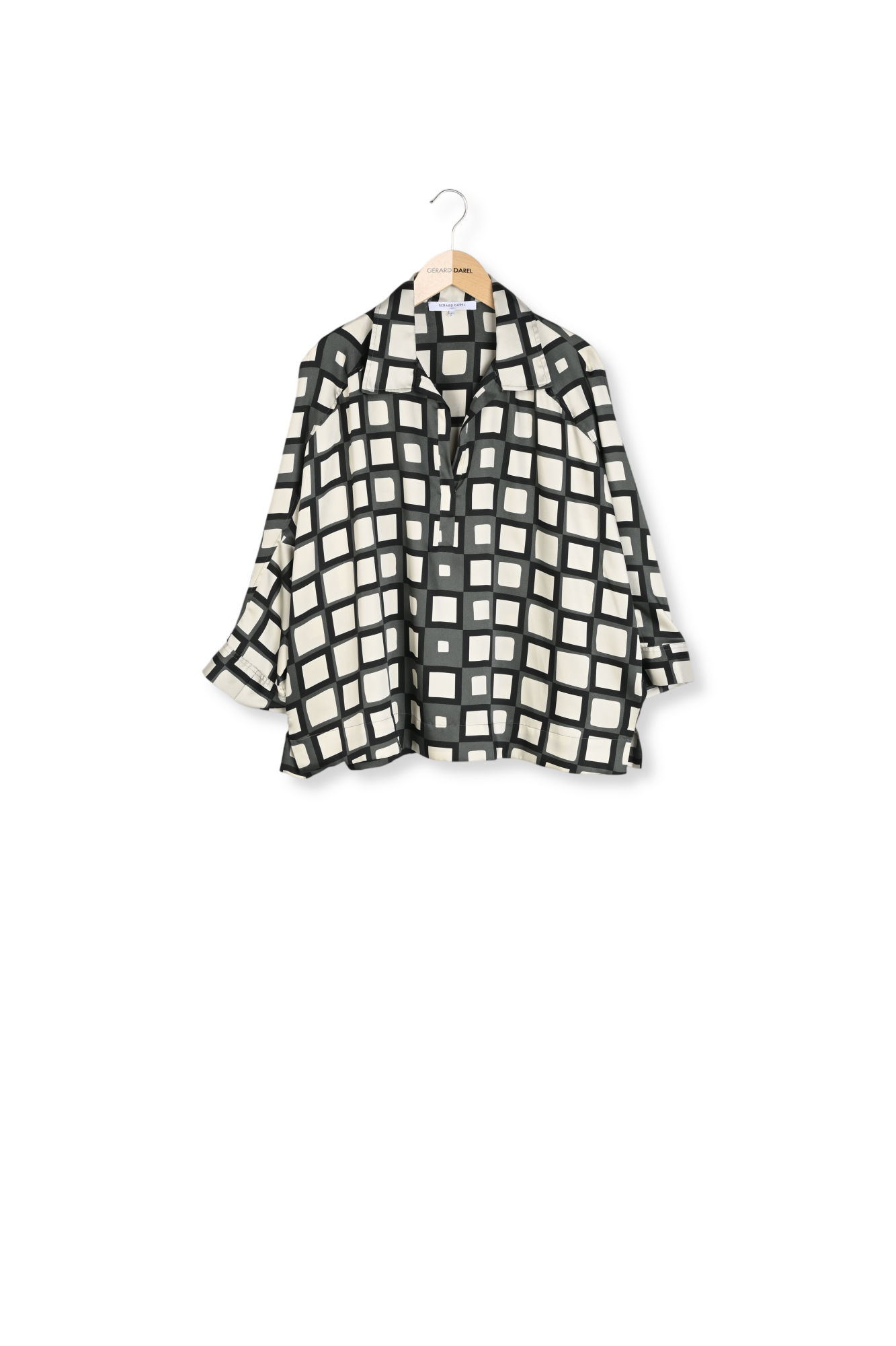 Blouse satinée imprimé géométrique - BUNNY Faume - seconde main