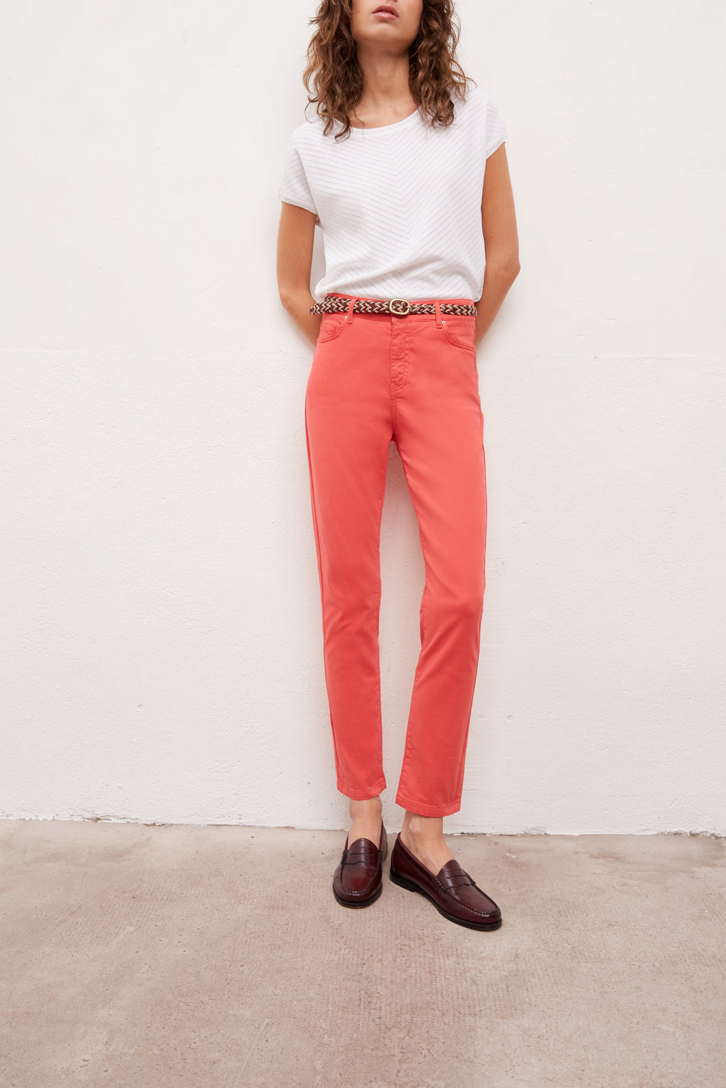 MAYA - Pantalon 5 poches en coton Stretch Faume - seconde main