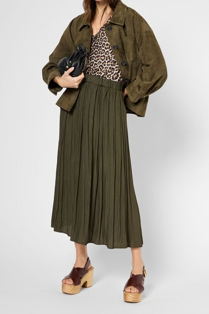 Jupe satinée plissée - VANINA Faume - seconde main