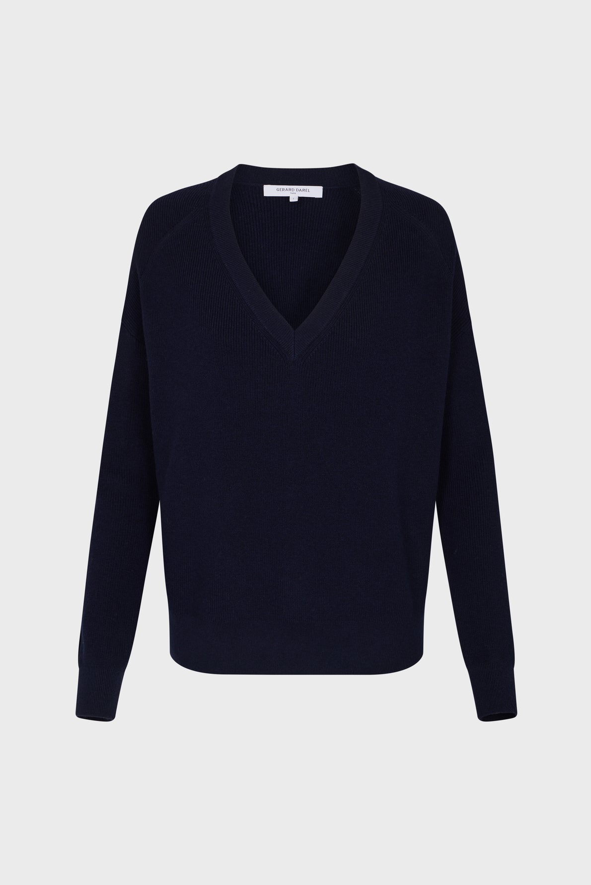 Pull V en laine et coton à fines côtes - LAURANNA Faume - seconde main