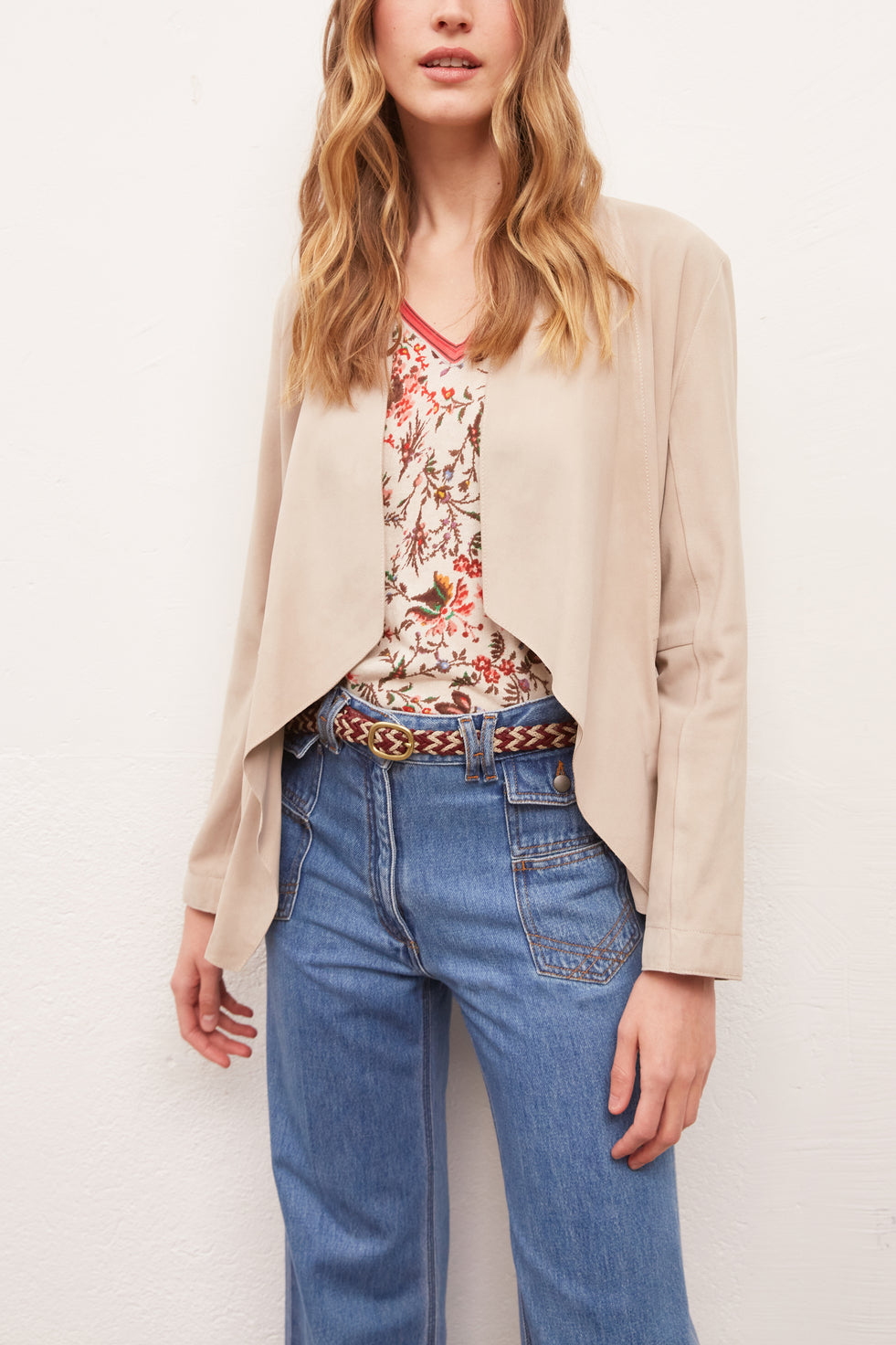 GAETANA - Veste en chèvre velours à pointes libres Faume - seconde main