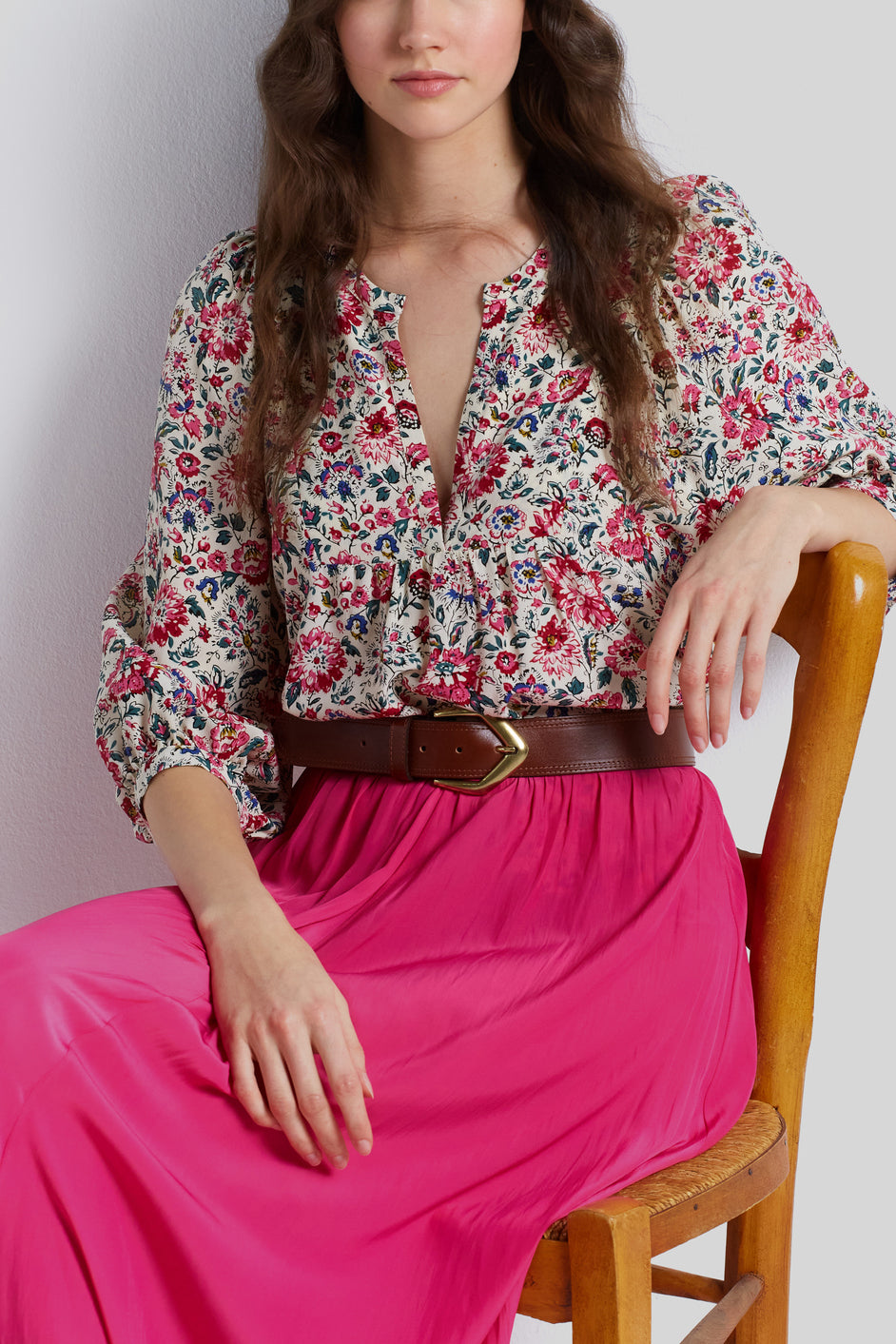 Blouse babydoll fleurie - CHARLES Faume - seconde main