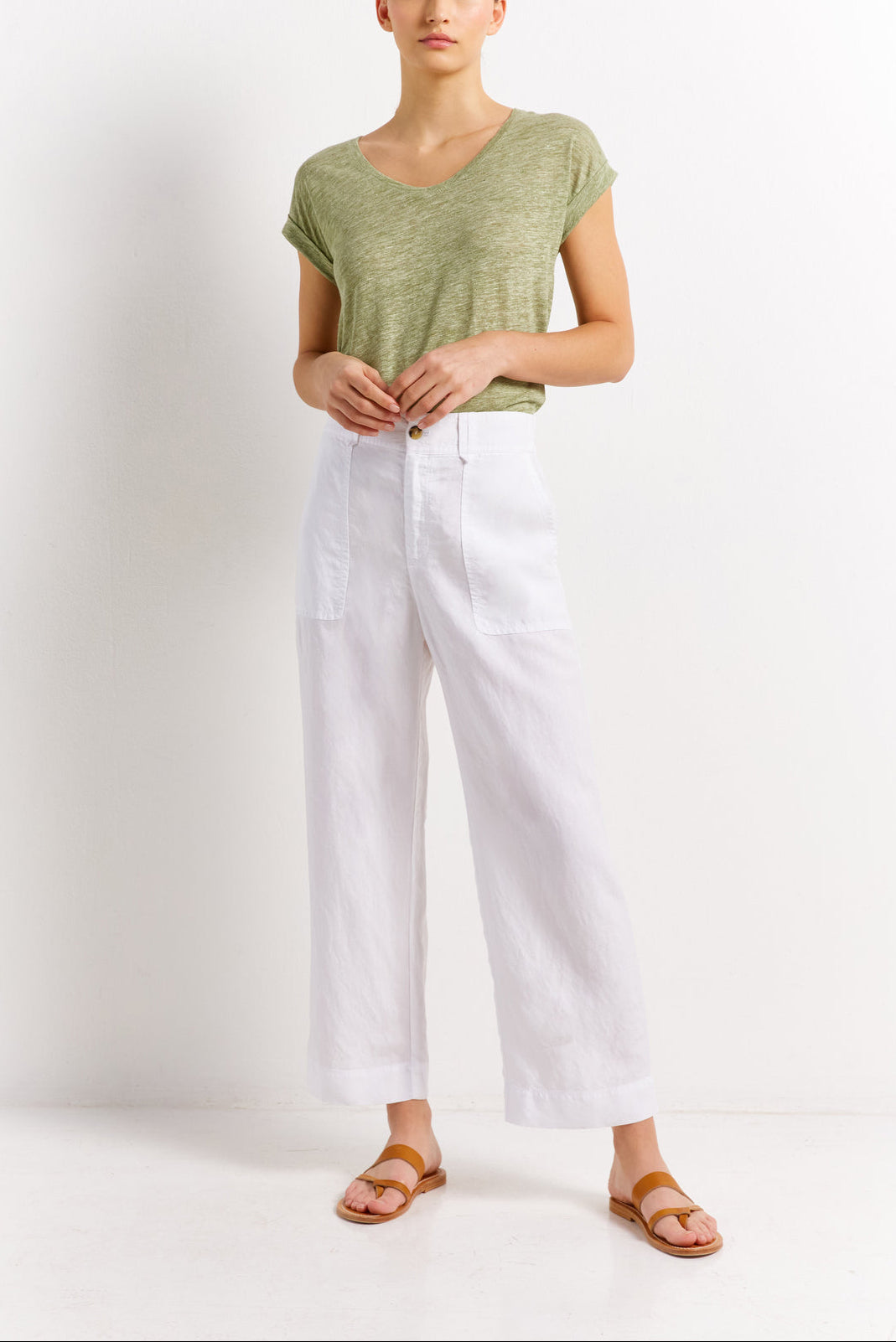 Pantalon casual en lin mélangé - ELLA Faume - seconde main