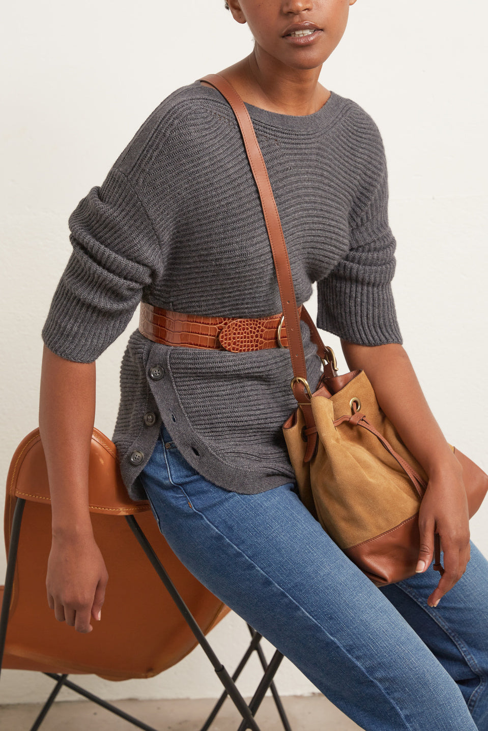 Pull oversize en alpaga mélangé Faume - seconde main