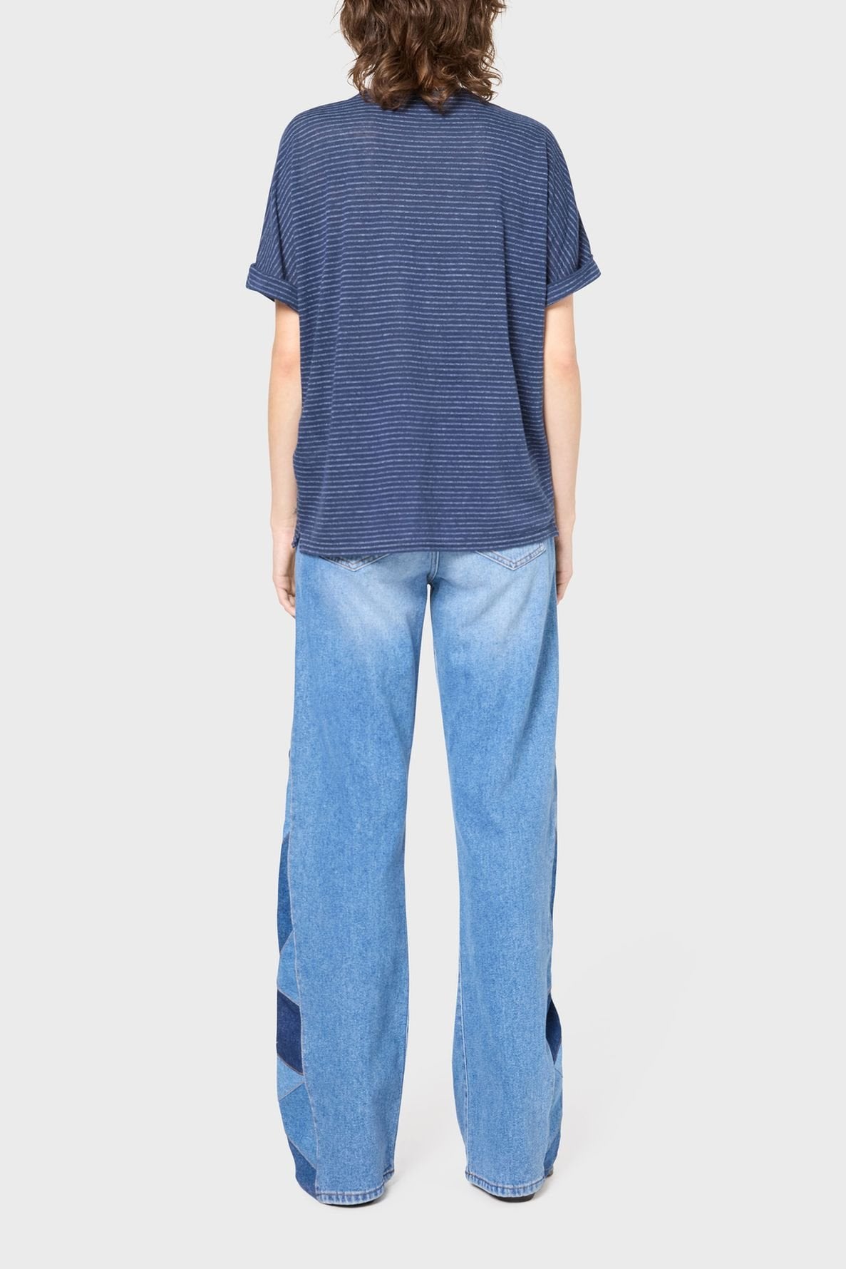 T-shirt V à rayures - GLADYS Faume - seconde main